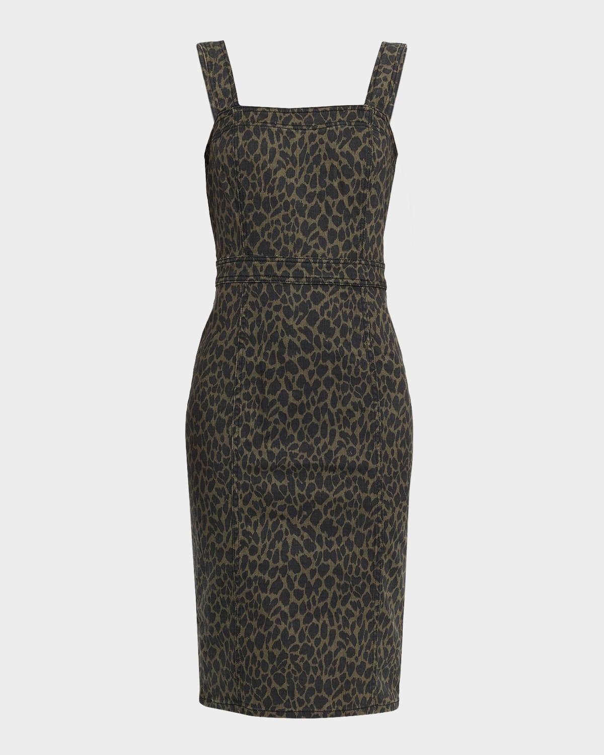 Ramy Brook Tamera Printed Stretch Denim Midi Dress In Green