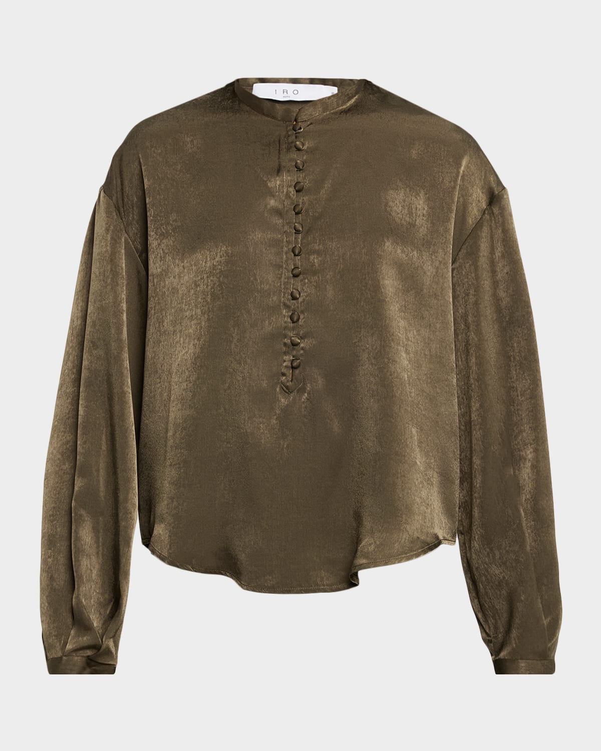Iro Ezia Long-sleeve Flutter Blouse In Brown