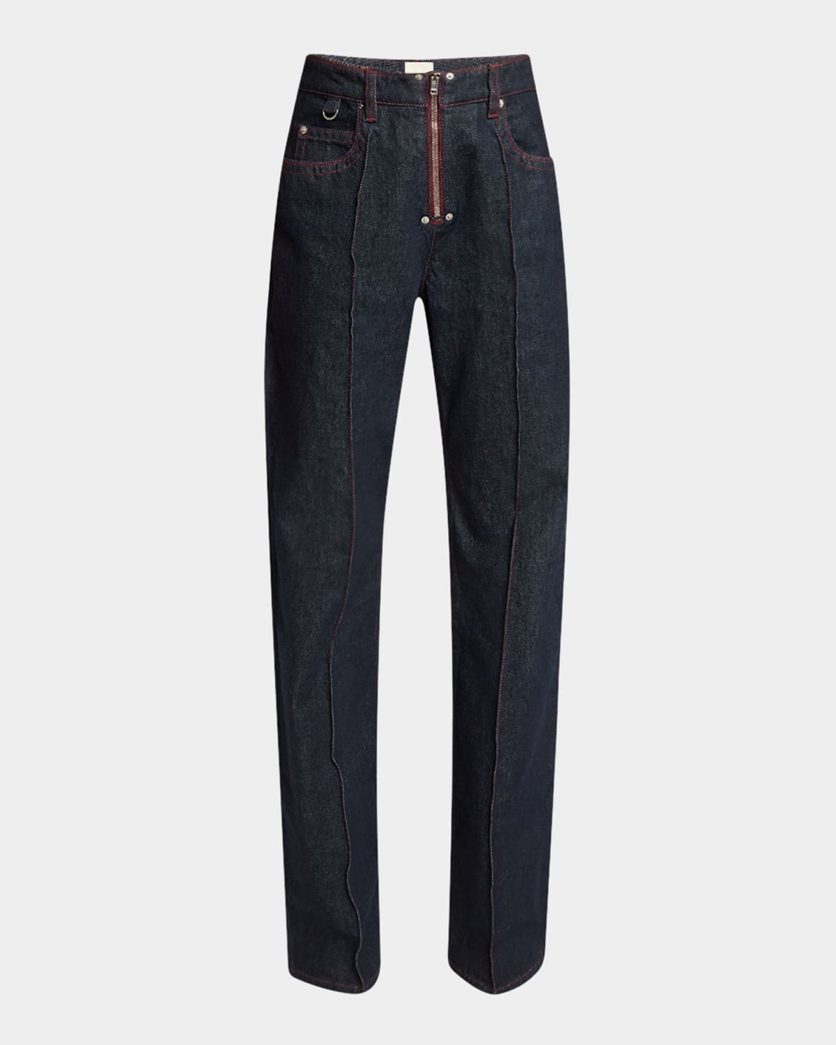 Isabel Marant Stely Zipper Wide-leg Denim Pants In Blue