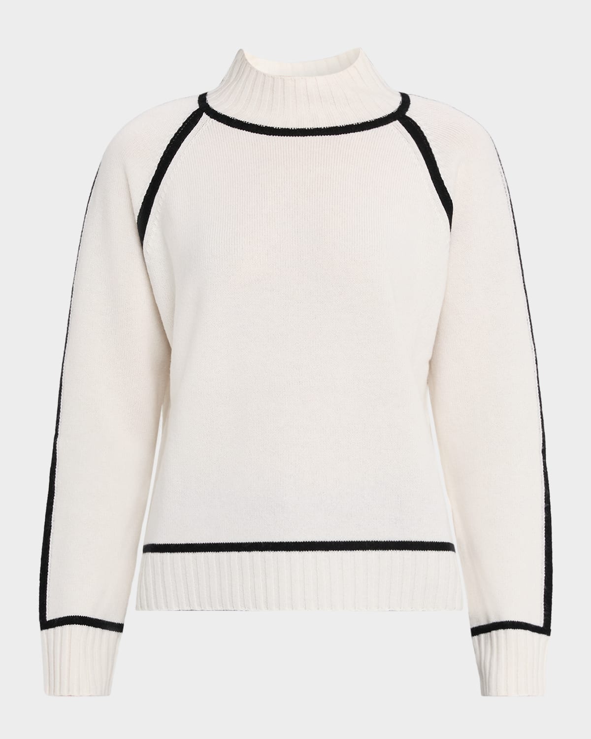 Max Mara Pescara Wool-cashmere Stripe-trim Sweater In White