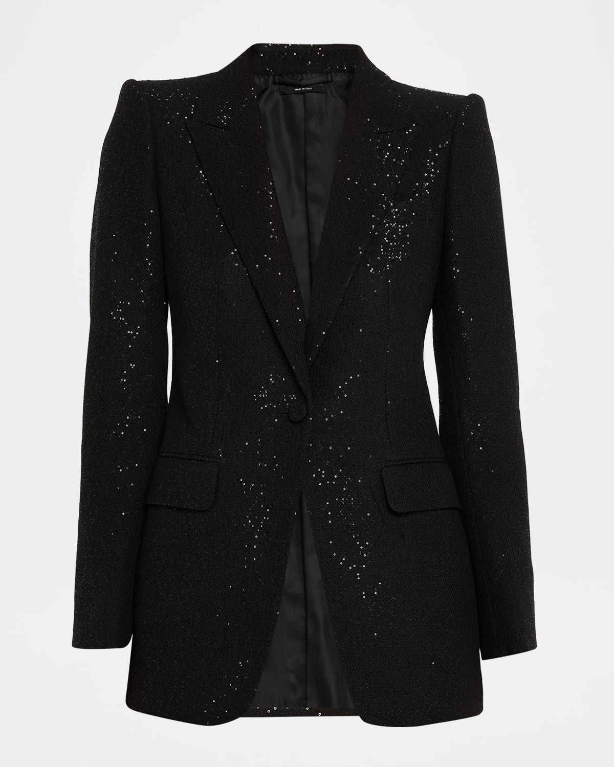 Tom Ford Sequined Single-breasted Blazer Jacket In Black