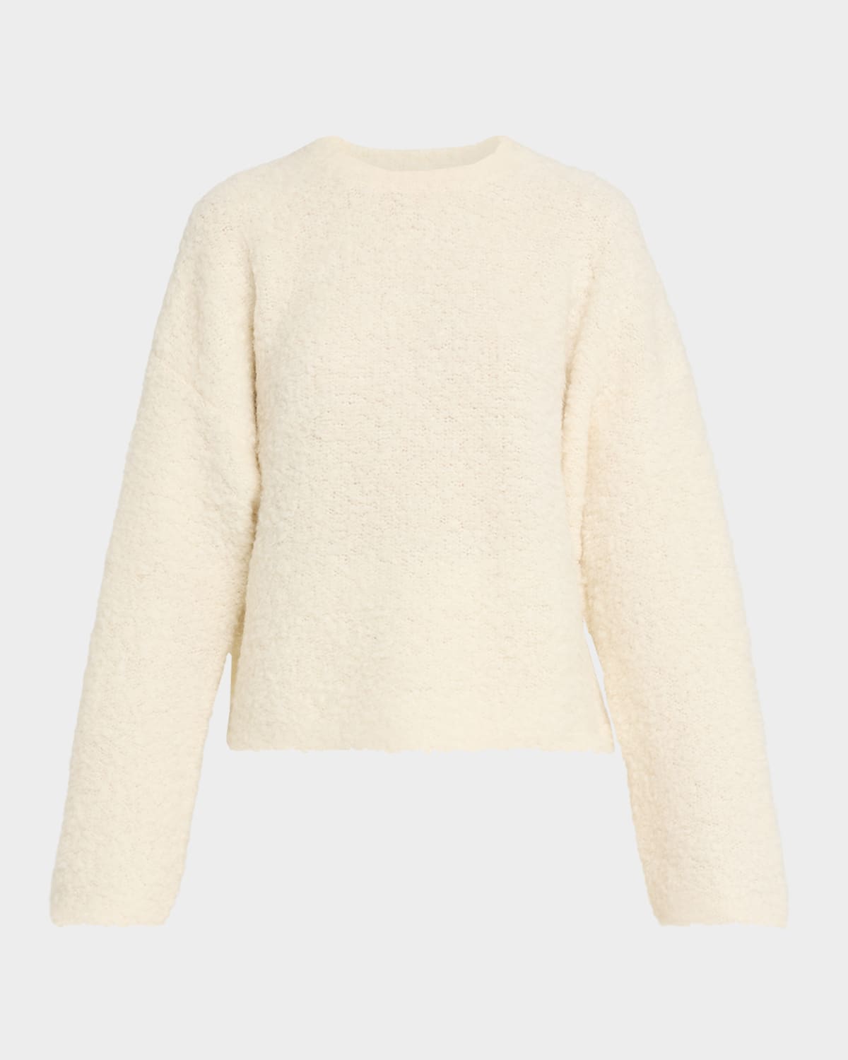 Totême Boxy Boucle Knit Sweater In Nude