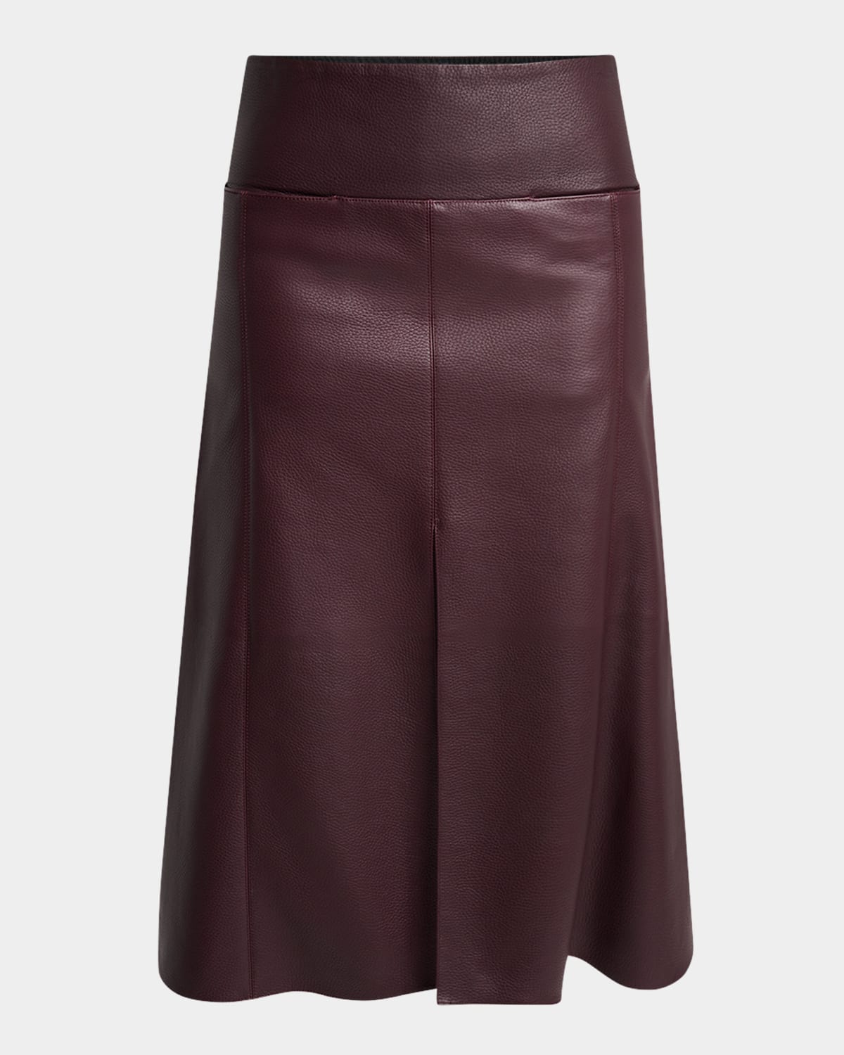 Alaïa Leather Slit Midi Skirt In Purple