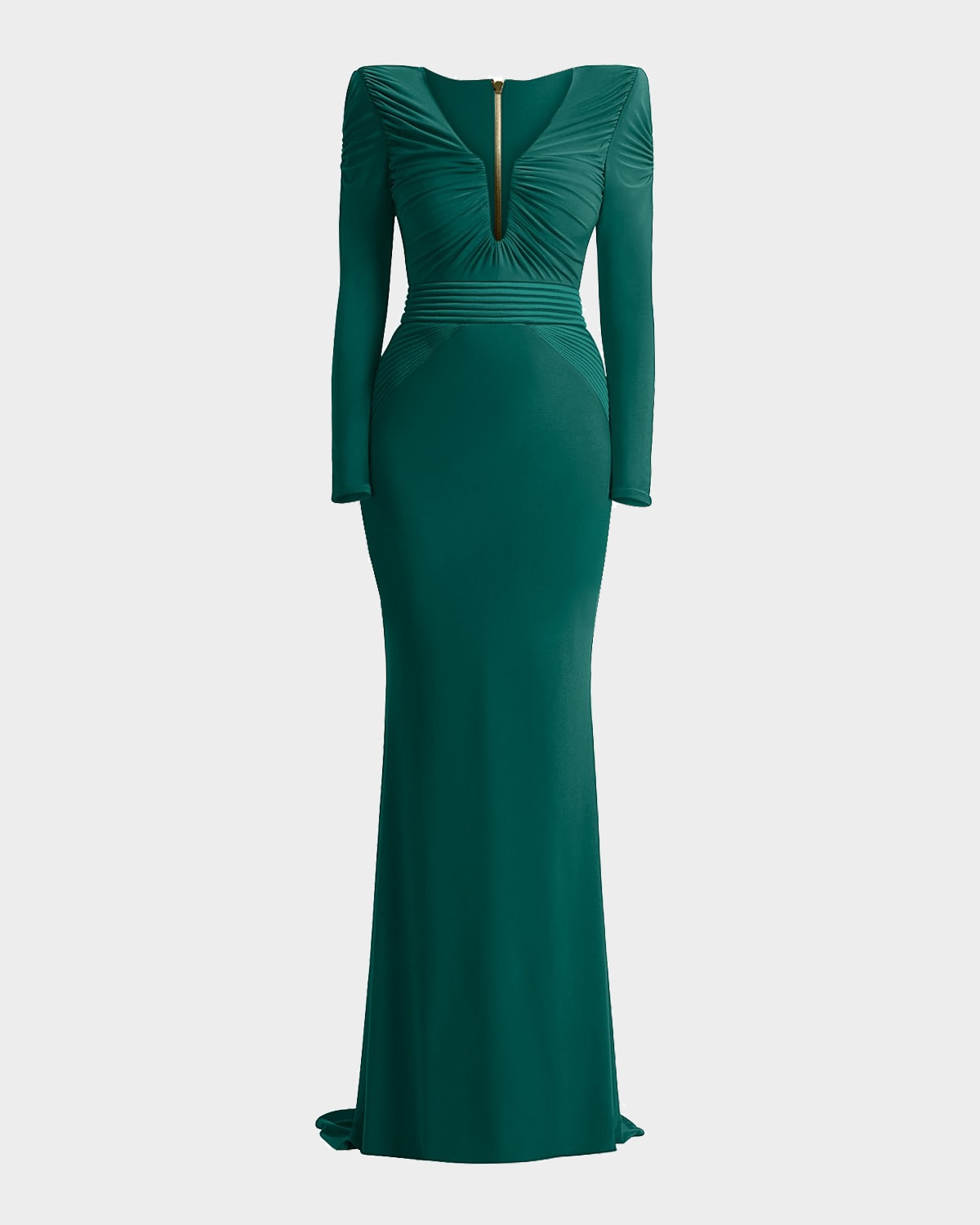 Zhivago The Bloom Gathered Jersey Gown In Green