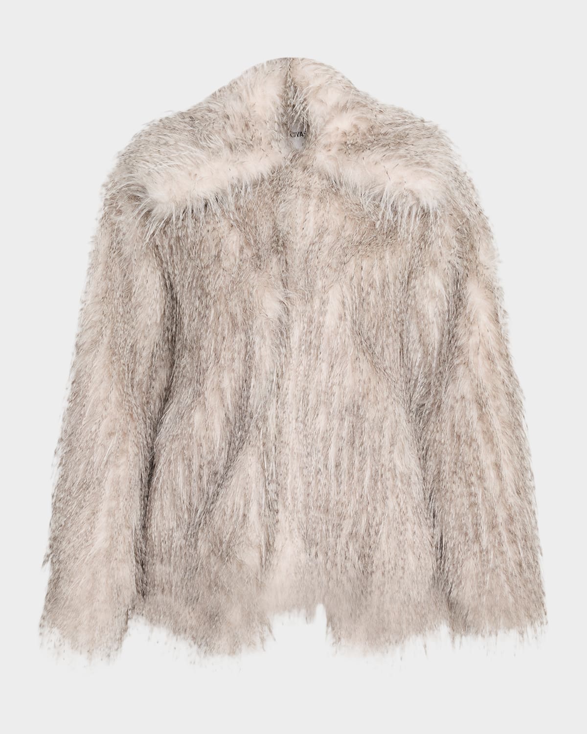 Aknvas Dagmar Faux Fur Top Coat In Brown