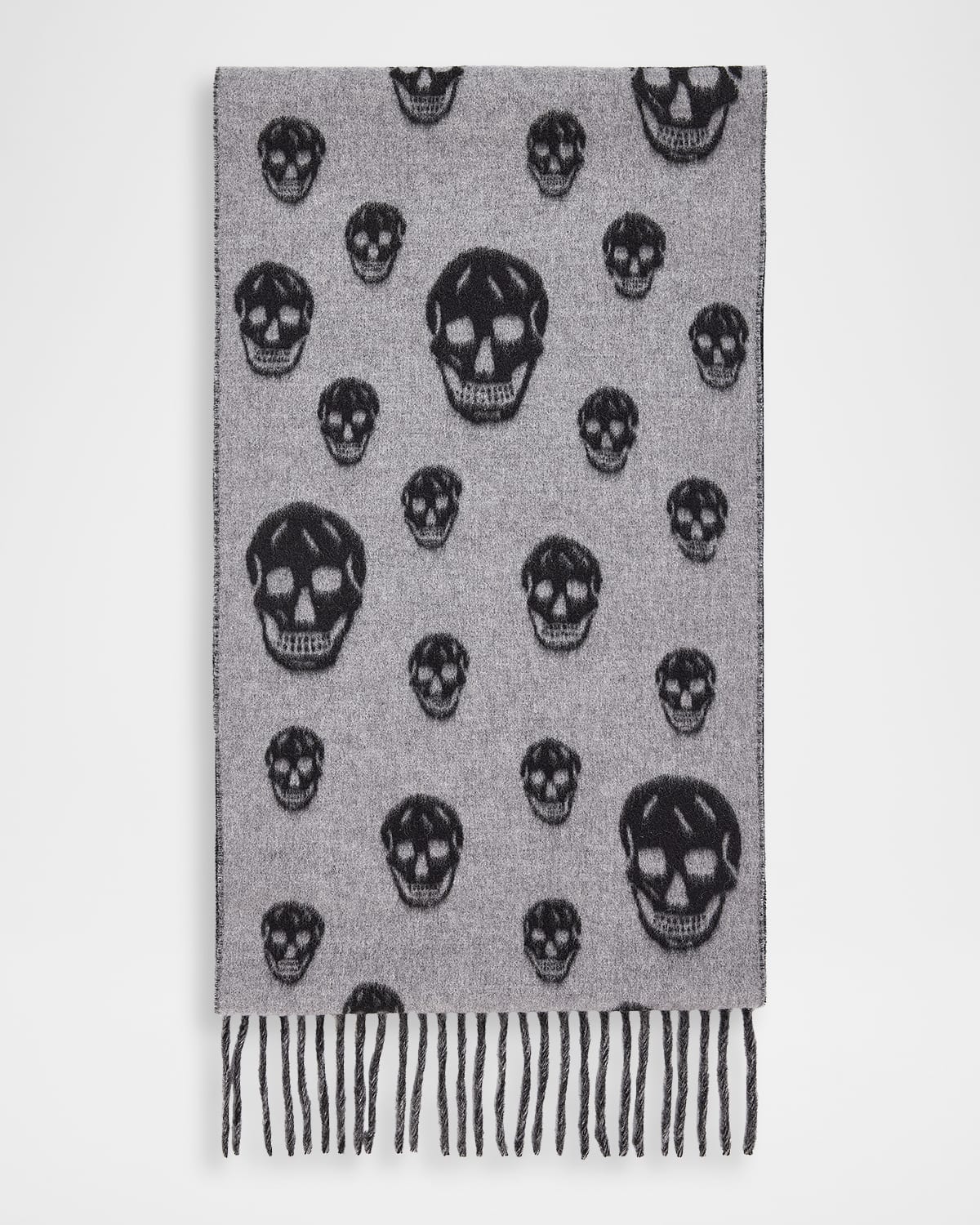 Alexander Mcqueen Men's Skull Double-face Wool And Cashmere Scarf