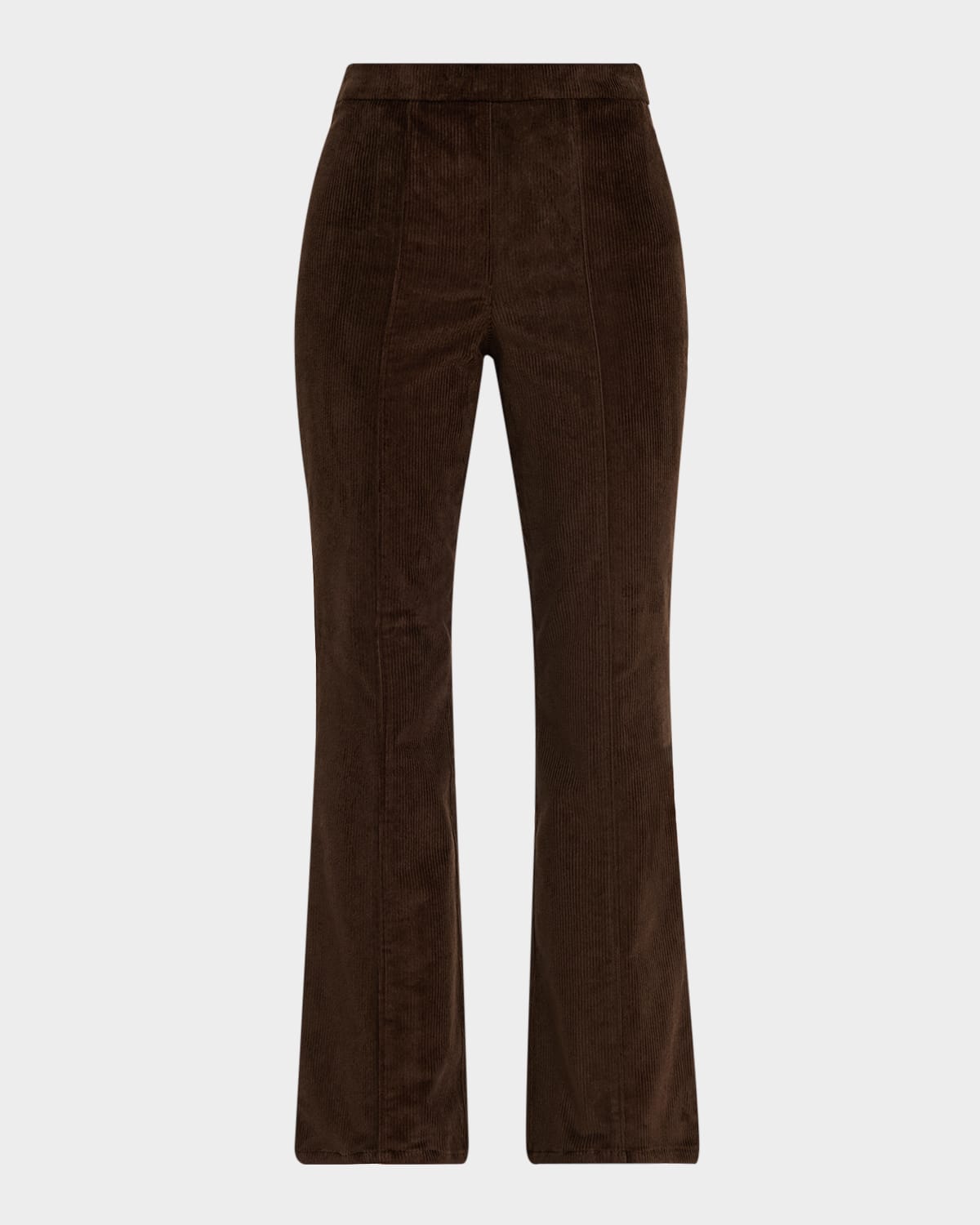 Sprwmn Corduroy Ankle Flare Pants With Princess Seams In Brown