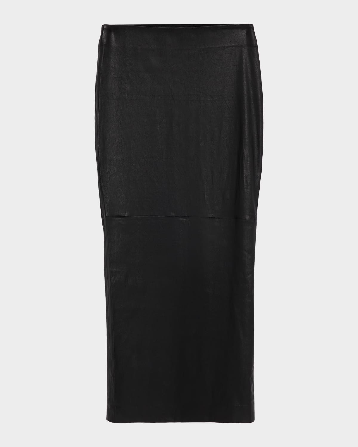 Sprwmn Leather Maxi Tube Skirt In Black