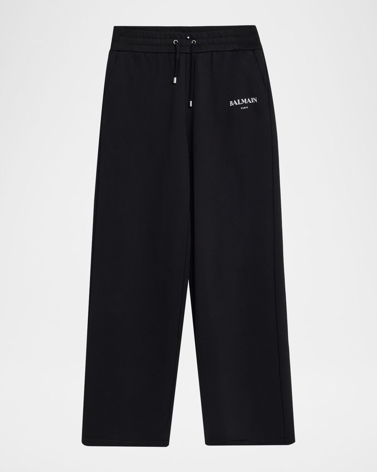 Balmain Sportswear Logo Straight-leg Pull-on Sweatpants In Black