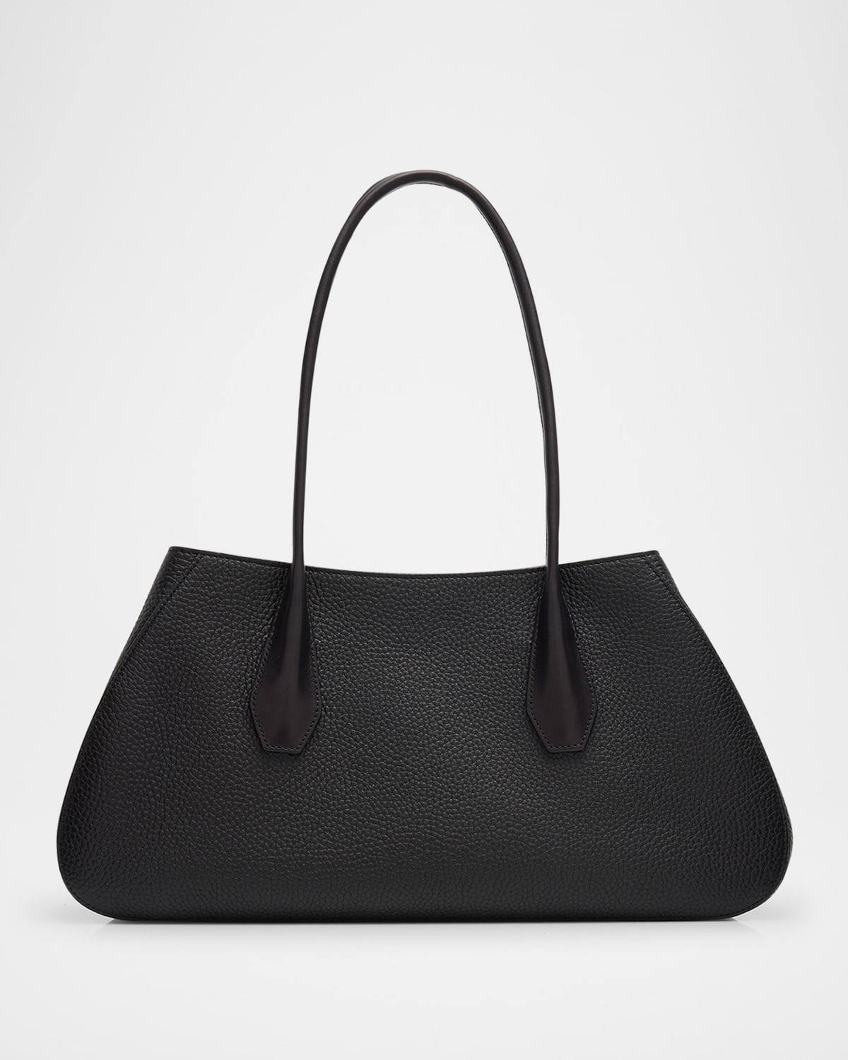 The Row Alger Geometric Shoulder Bag In Leather In Black