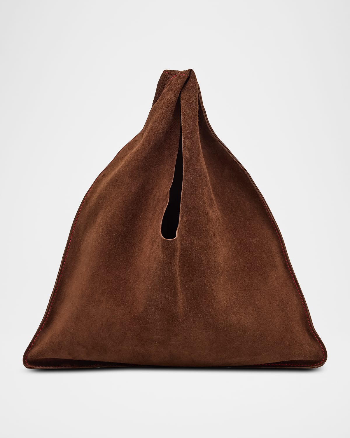 The Row Bindle Small Shoulder Bag In Suede In Brown