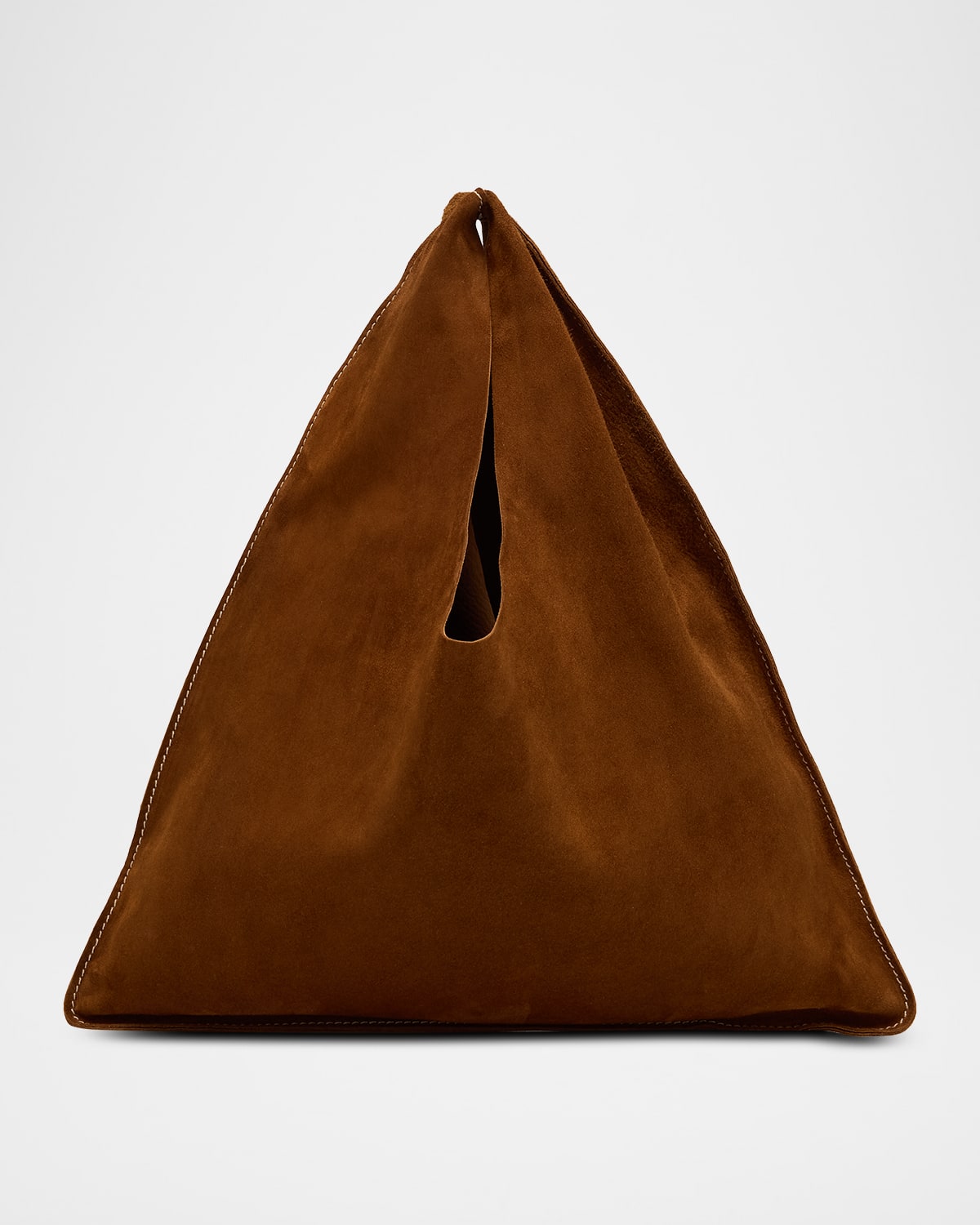 The Row Bindle Small Shoulder Bag In Suede In Brown