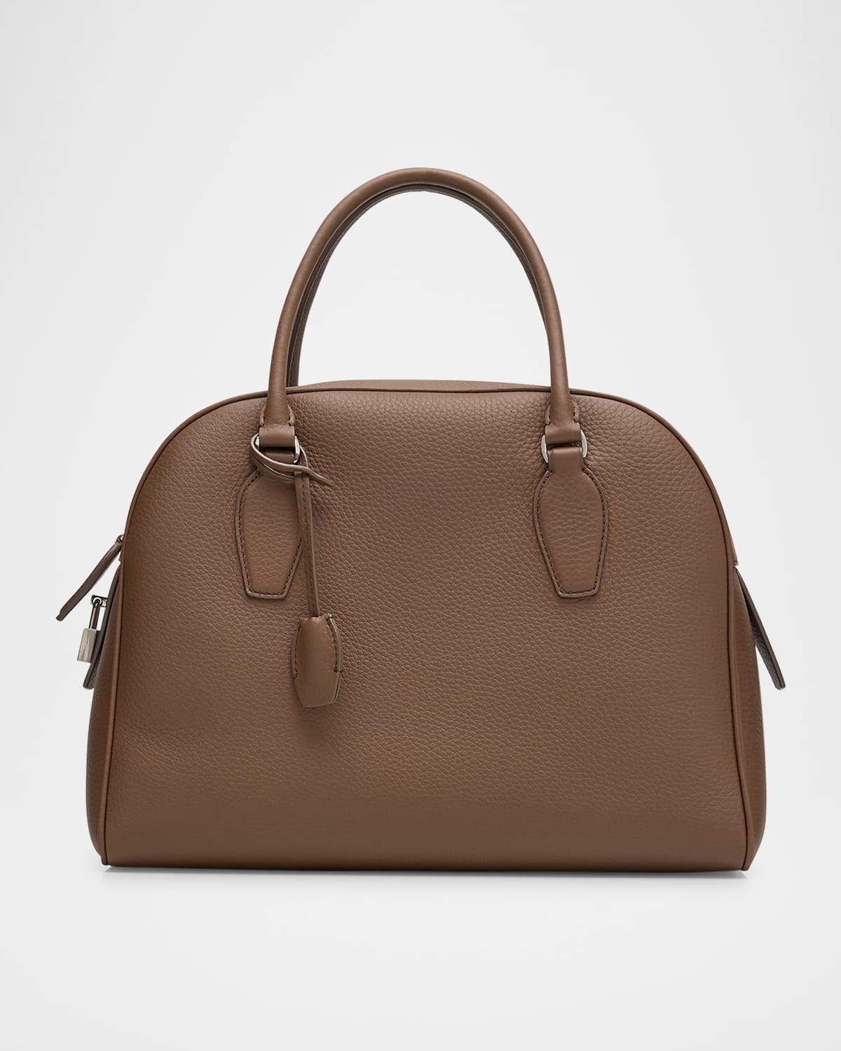 The Row India 12.00 Top-handle Bowling Bag In Leather In Green
