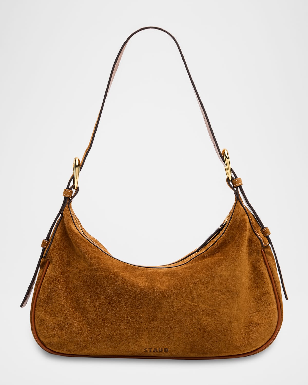 Staud Pine Suede Shoulder Bag In Brown