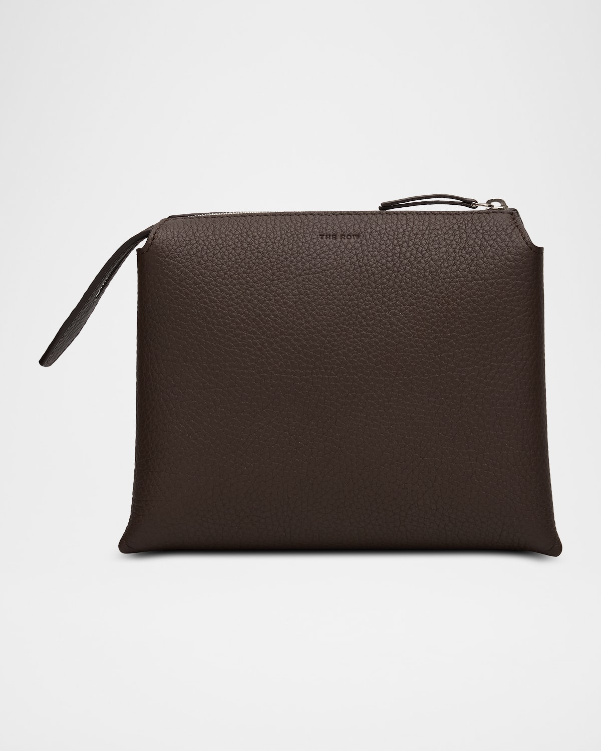 The Row Nu Mini Twin Crossbody Bag In Grain Leather In Brown