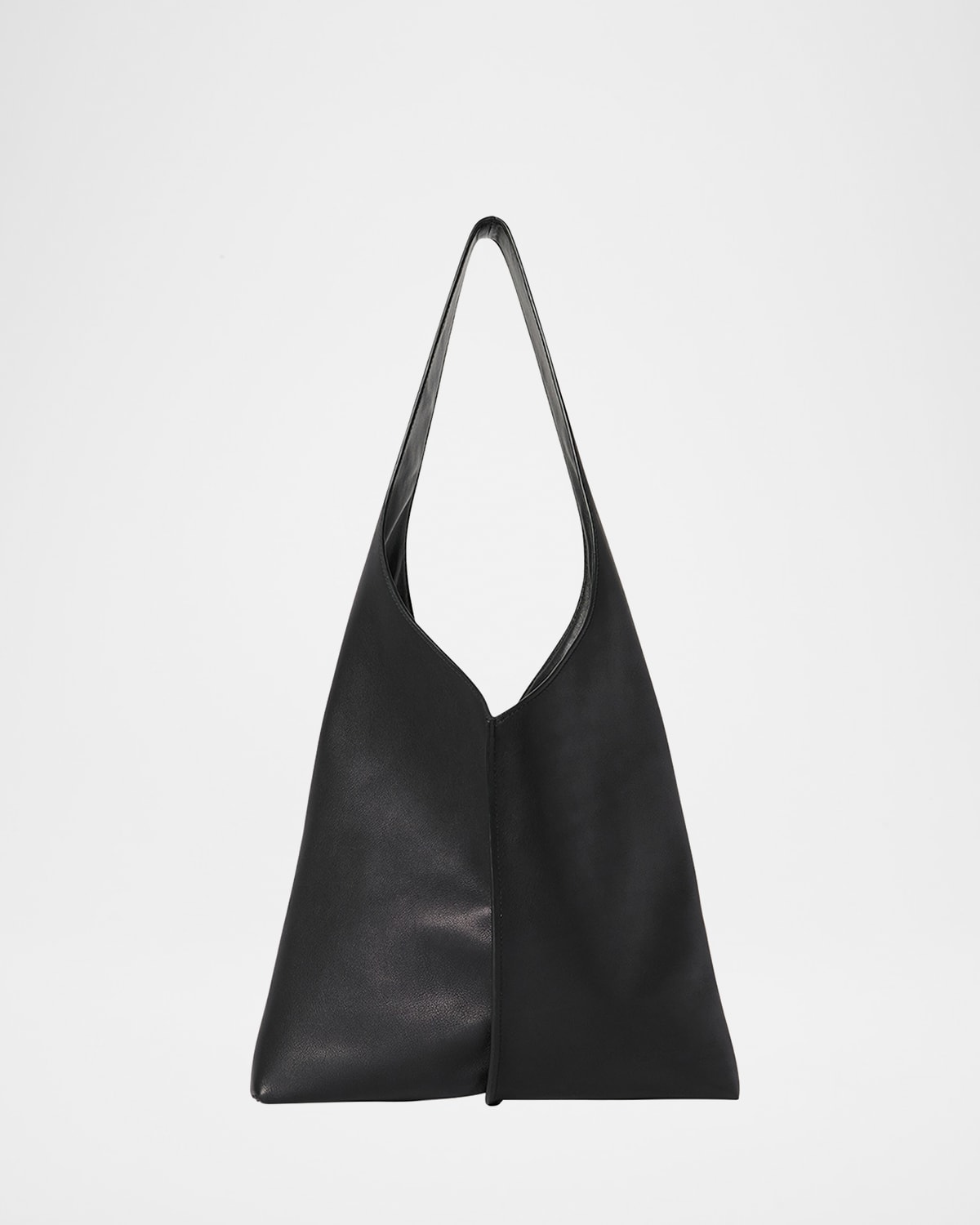 The Row Bindle Small Shoulder Bag In Saddle Leather In Black