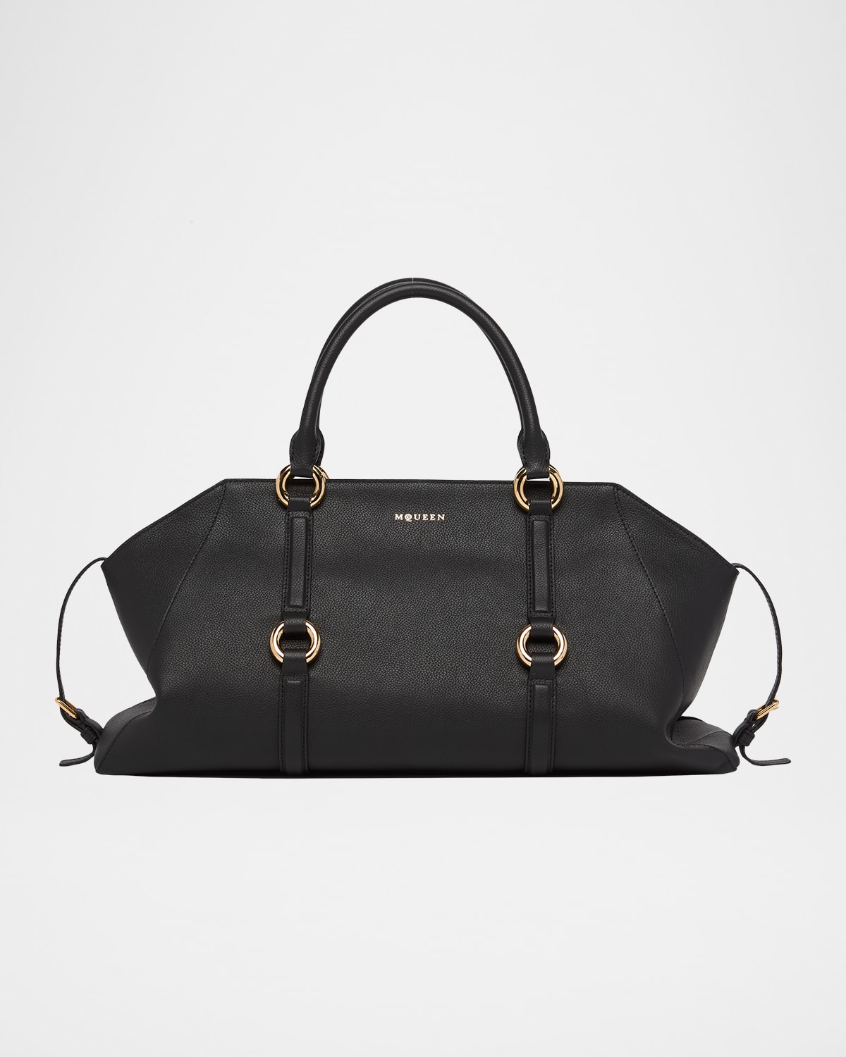 Alexander Mcqueen Farringdon Medium Elongated Calf Leather Shoulder Bag In Multi