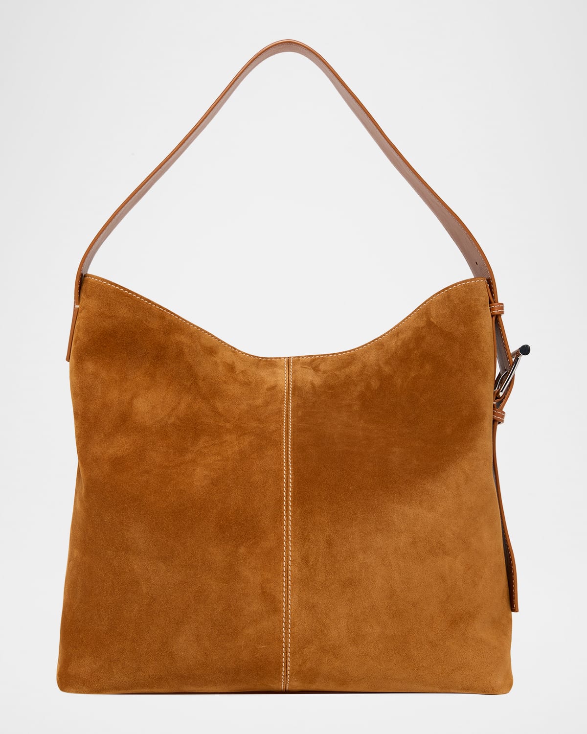 Alexander Mcqueen T-bar Sling Topstitched Suede Tote Bag