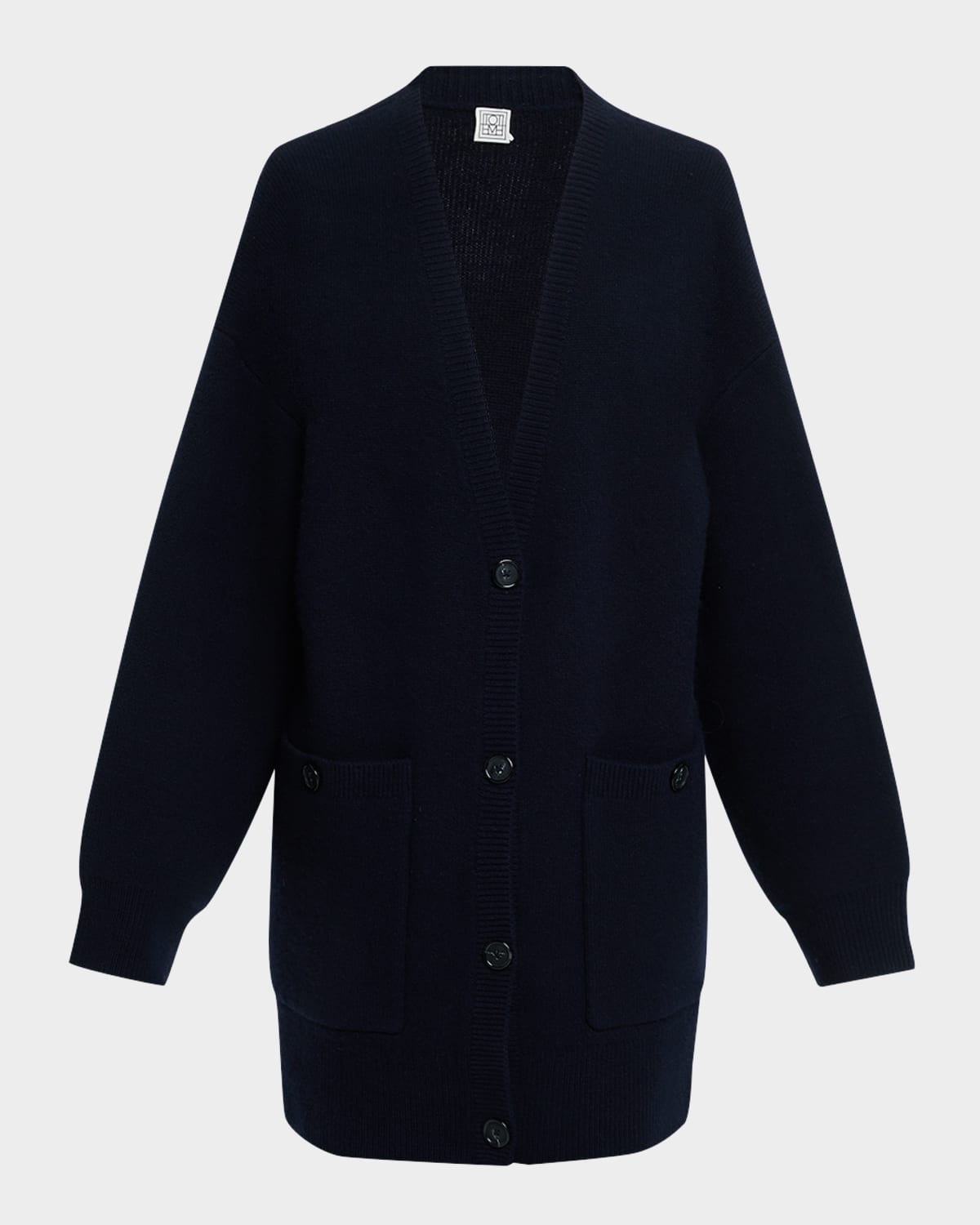 Totême Longline Cashmere-blend Cardigan In Blue