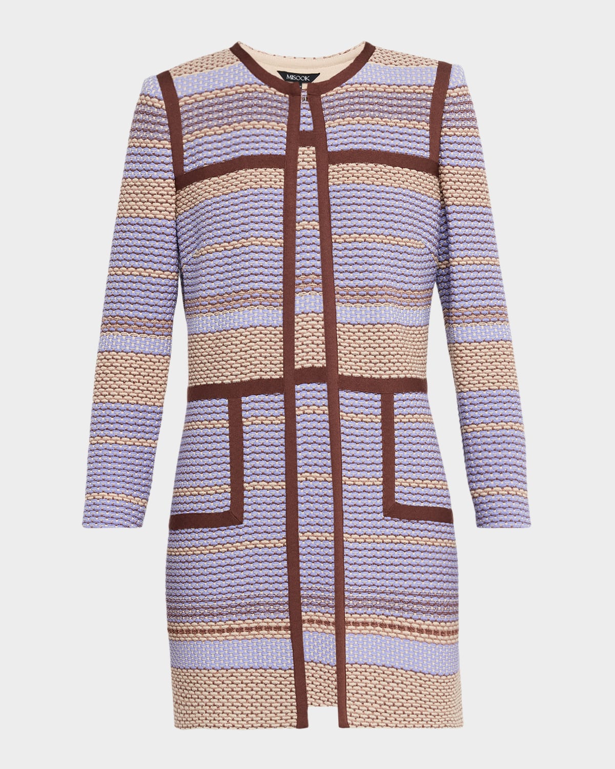 Misook Multi-stitch Knit Heritage Jacket In Multi