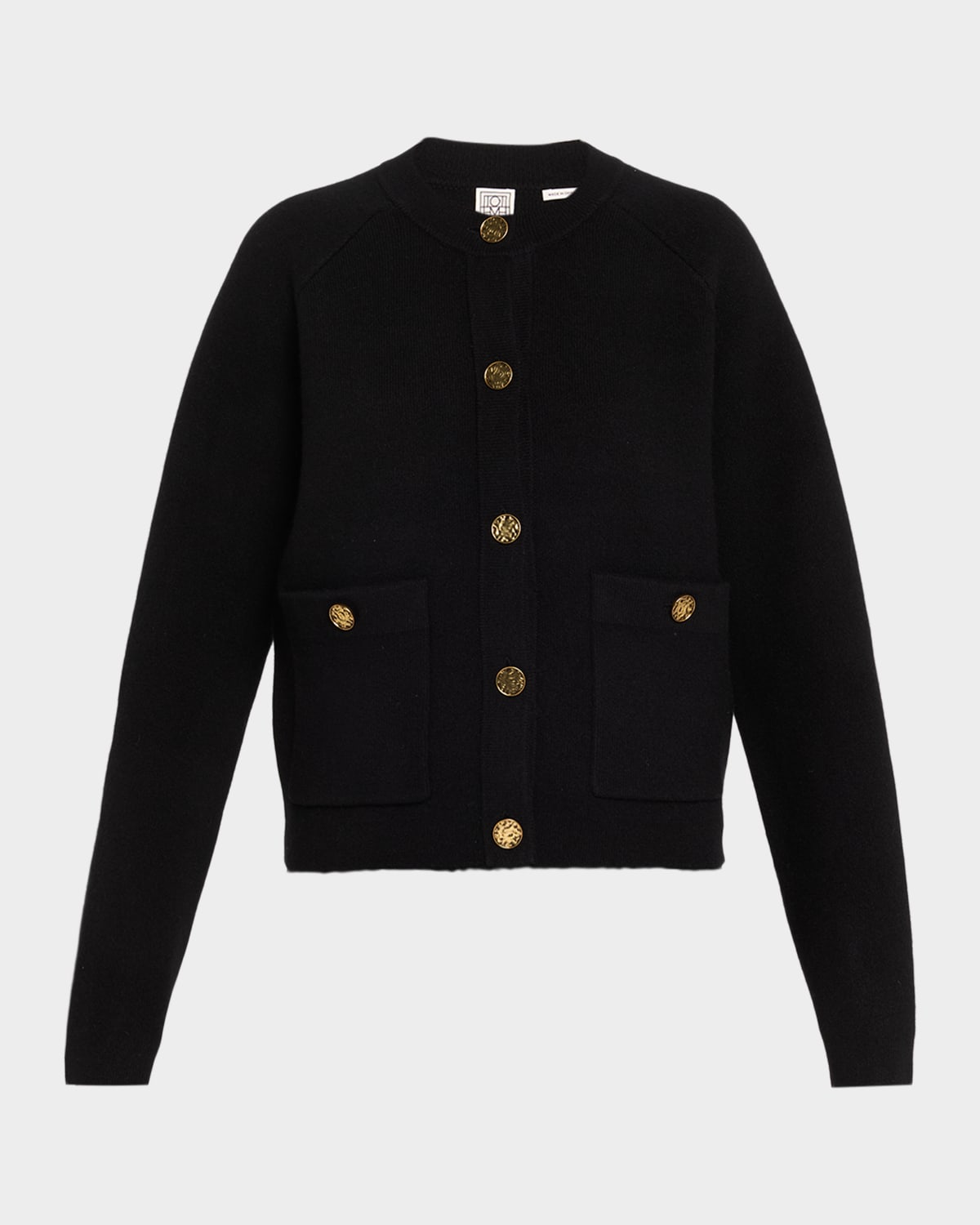 Totême Cashmere-wool Hammered Button Cardigan In Black
