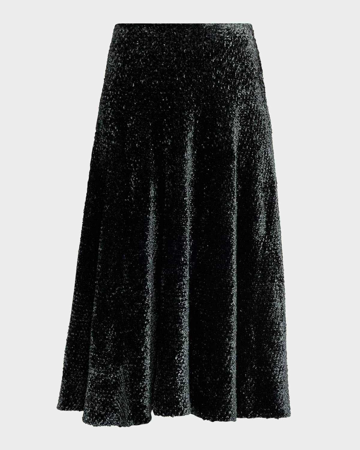 Alaïa Velvet A-line Midi Skirt In Black