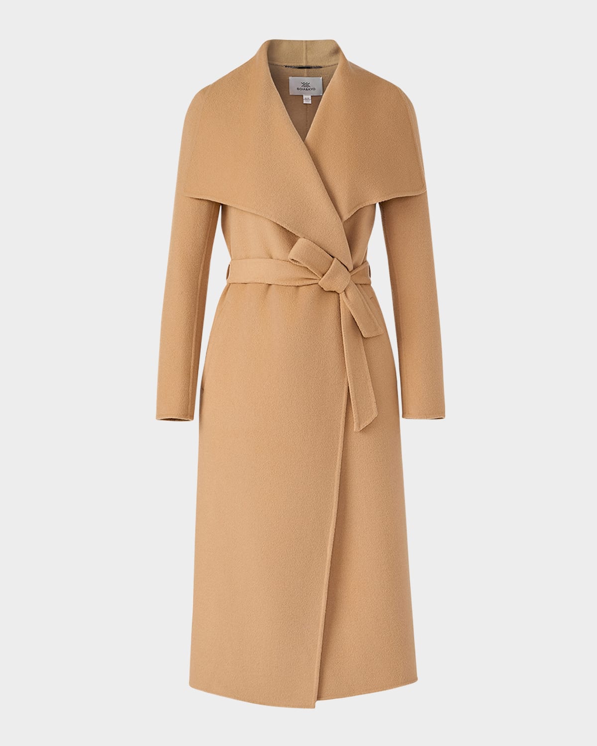 Soia & Kyo Britta-u Wool Wrap Coat In Brown