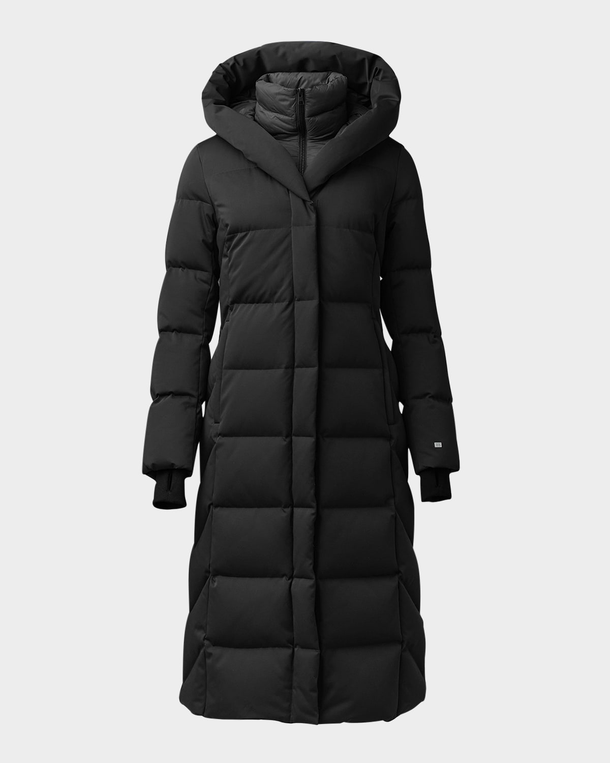 Soia & Kyo Talyse Water Repellent 700 Fill Power Down Recycled Nylon Puffer Coat With Quilted Bib In Black