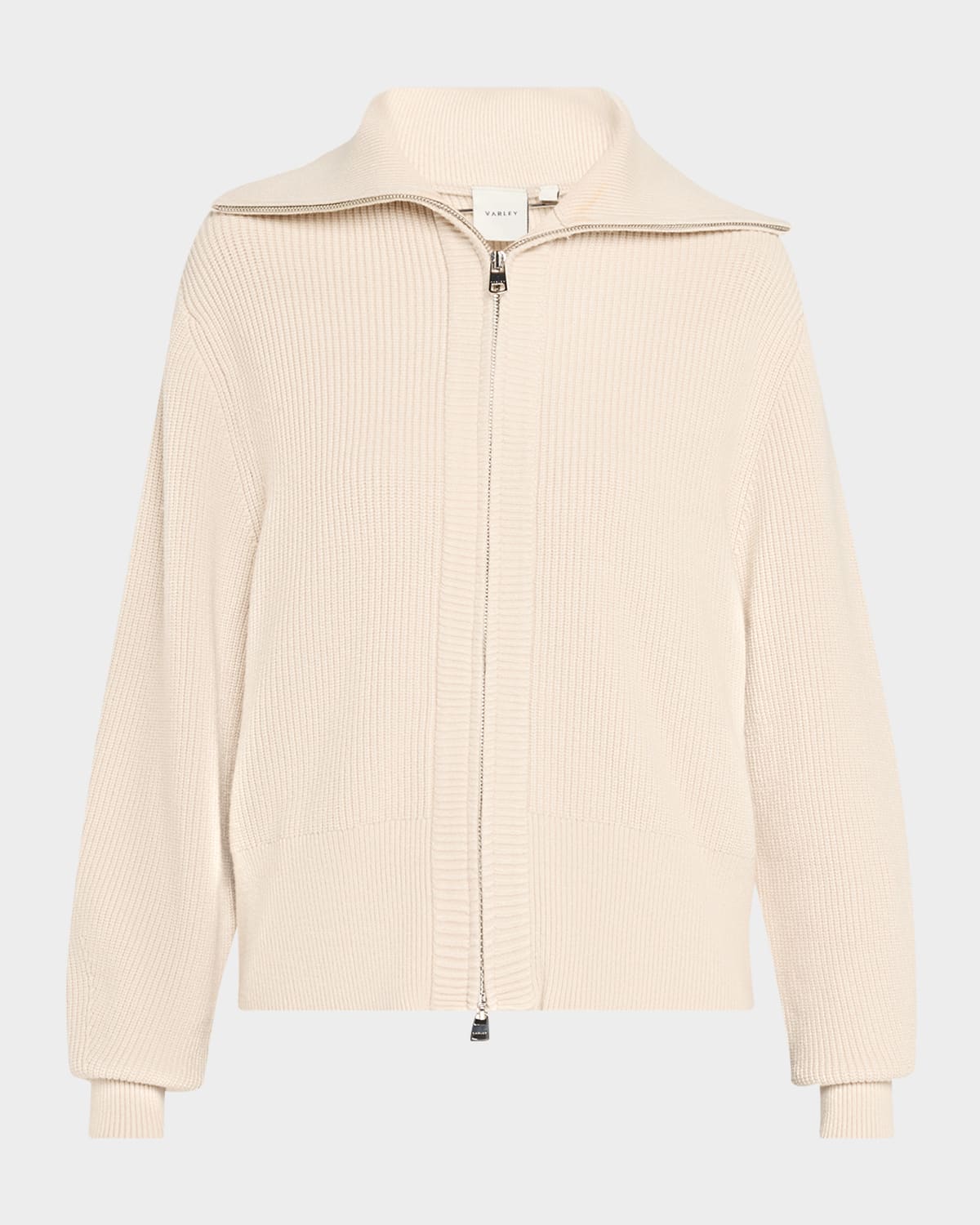 Varley Enrico Zip Knit Jacket In Neutral