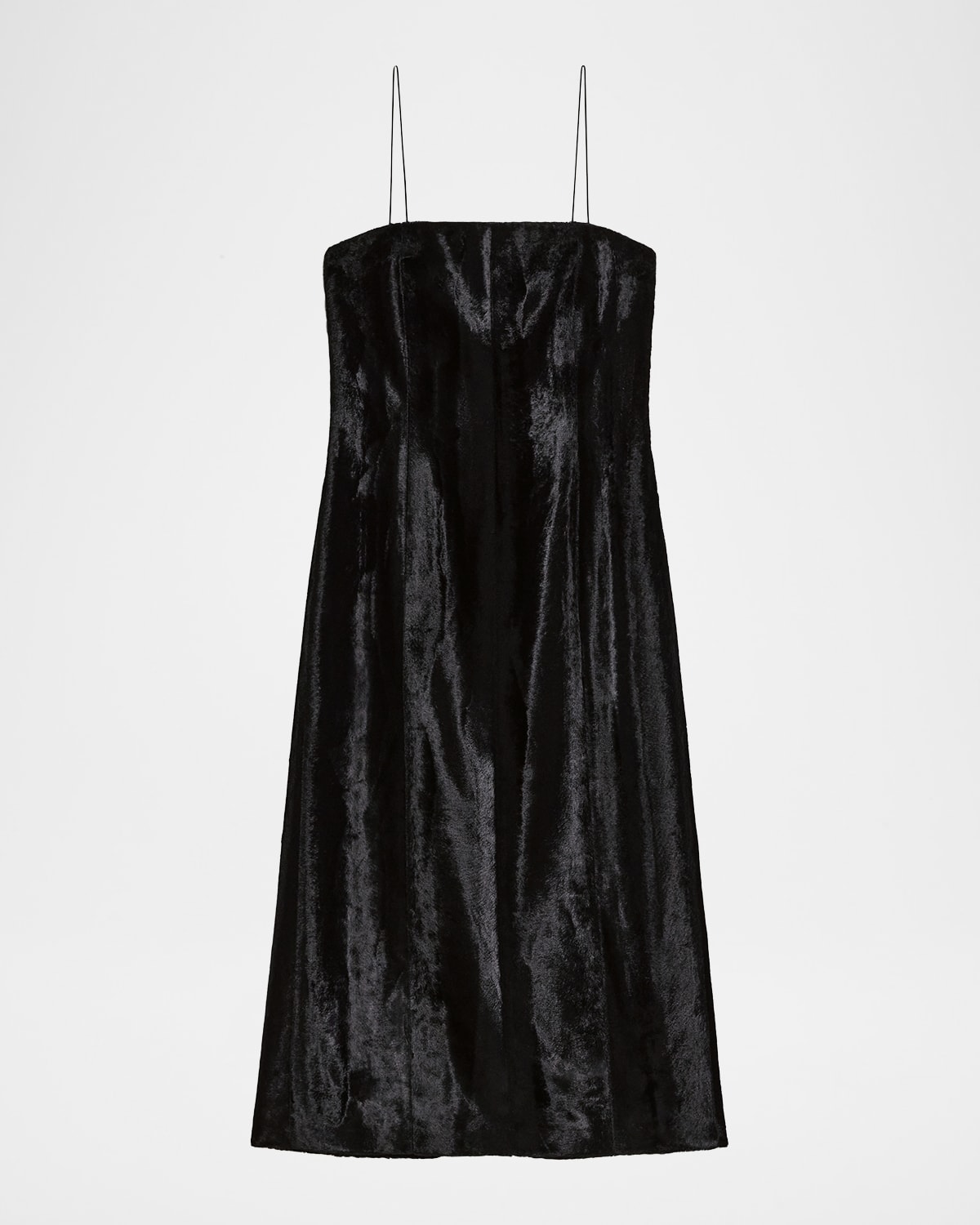 Helmut Lang Sleeveless Faux Pony Midi Dress In Black
