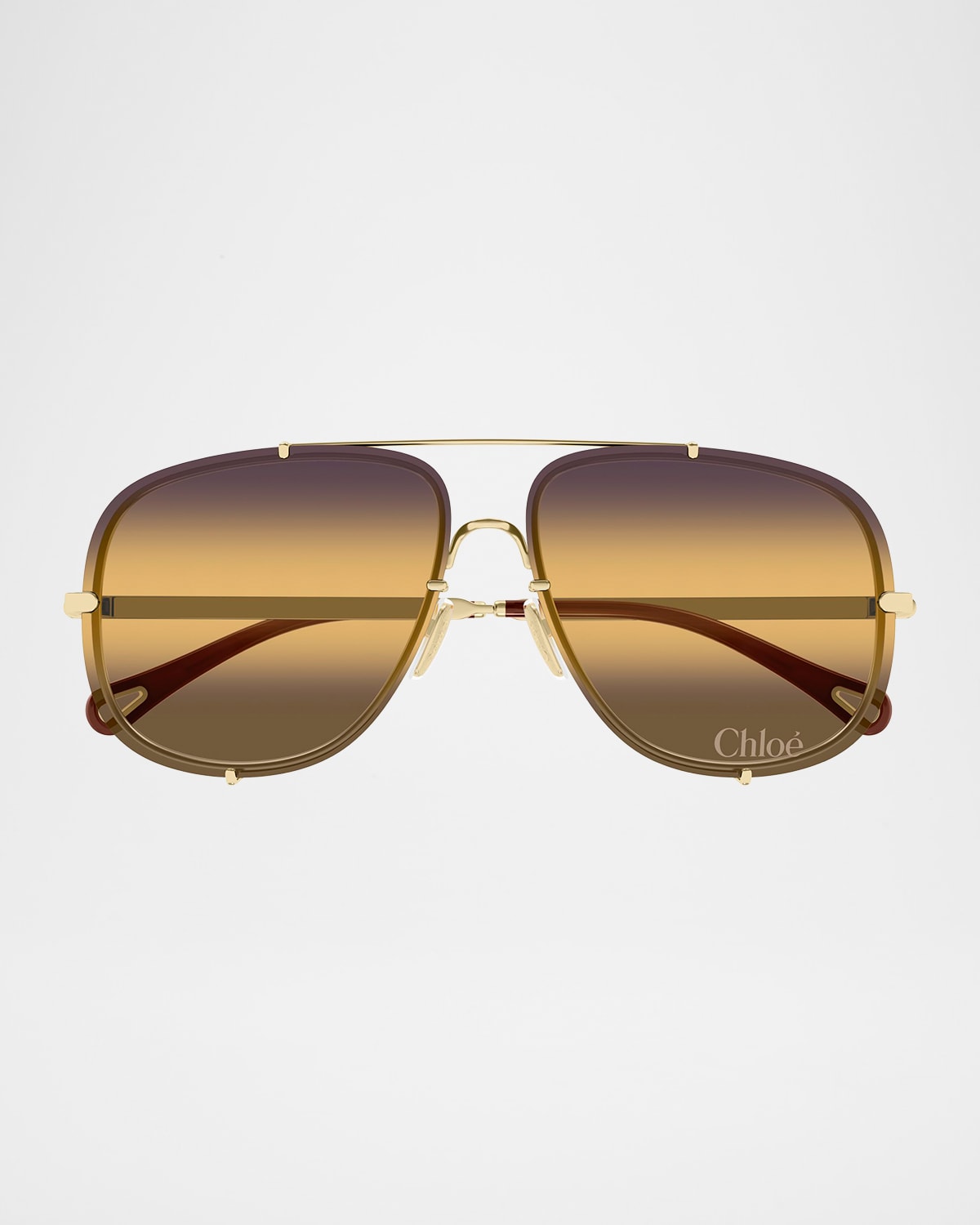 Chloé 62mm Gradient Square Sunglasses In Gold