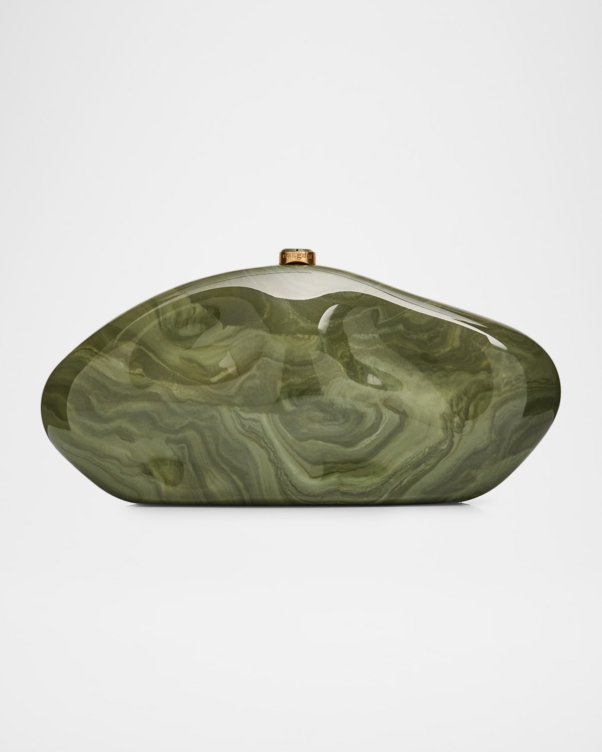 Cult Gaia The Caldera Marbled Acrylic Clutch Bag In Green