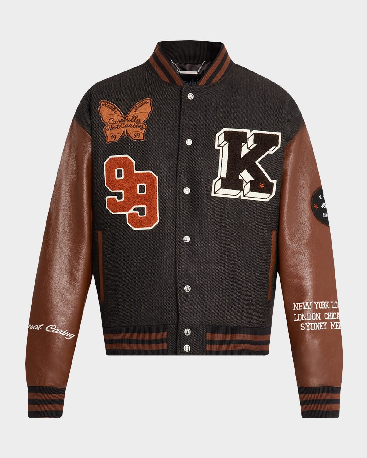 Ksubi Men's Patched Varsity Jacket In Brown