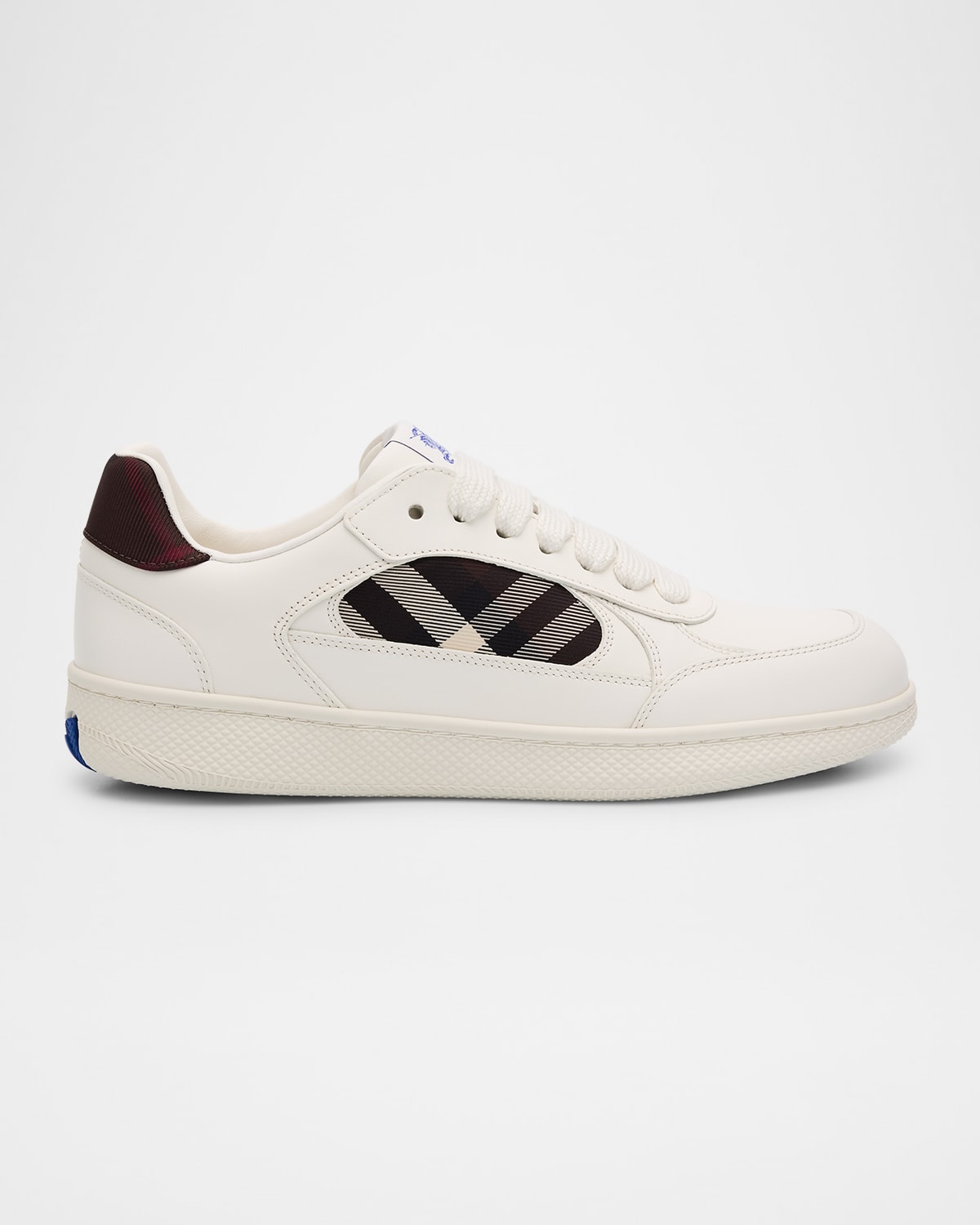 Burberry Men 's Leather and Check Low-Top Terrace Sneakers