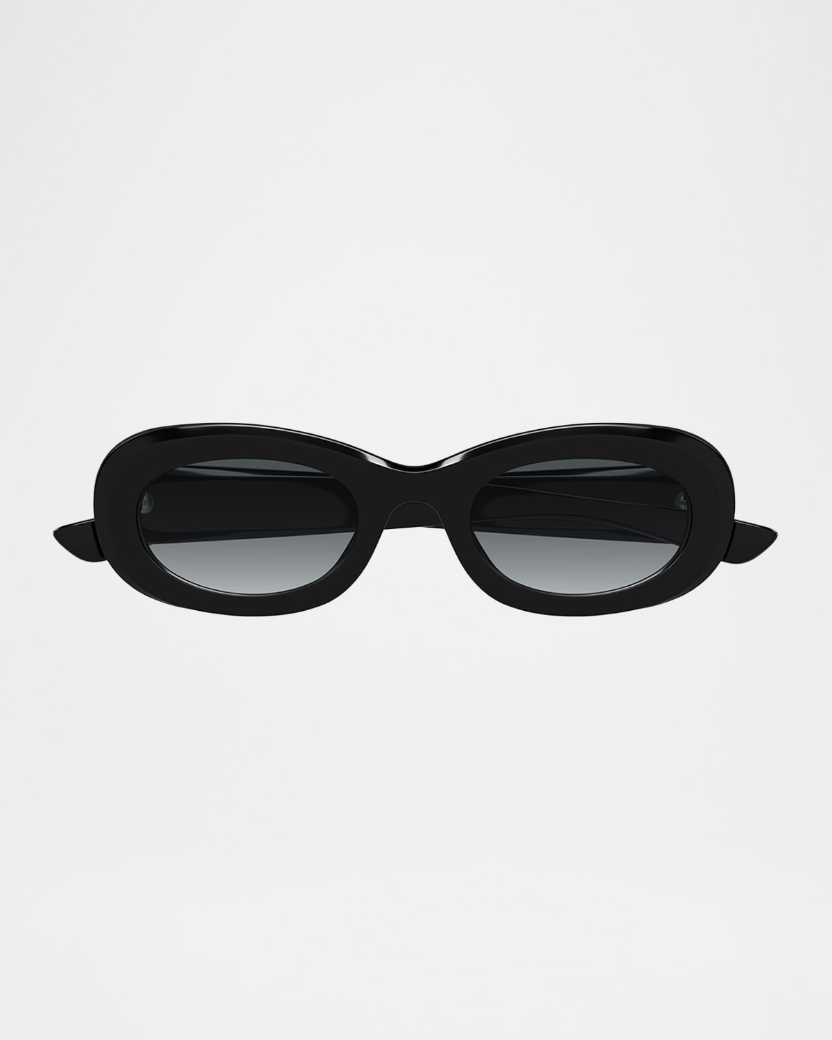 Alexander Mcqueen 51mm Oval Acetate Sunglasses In Black