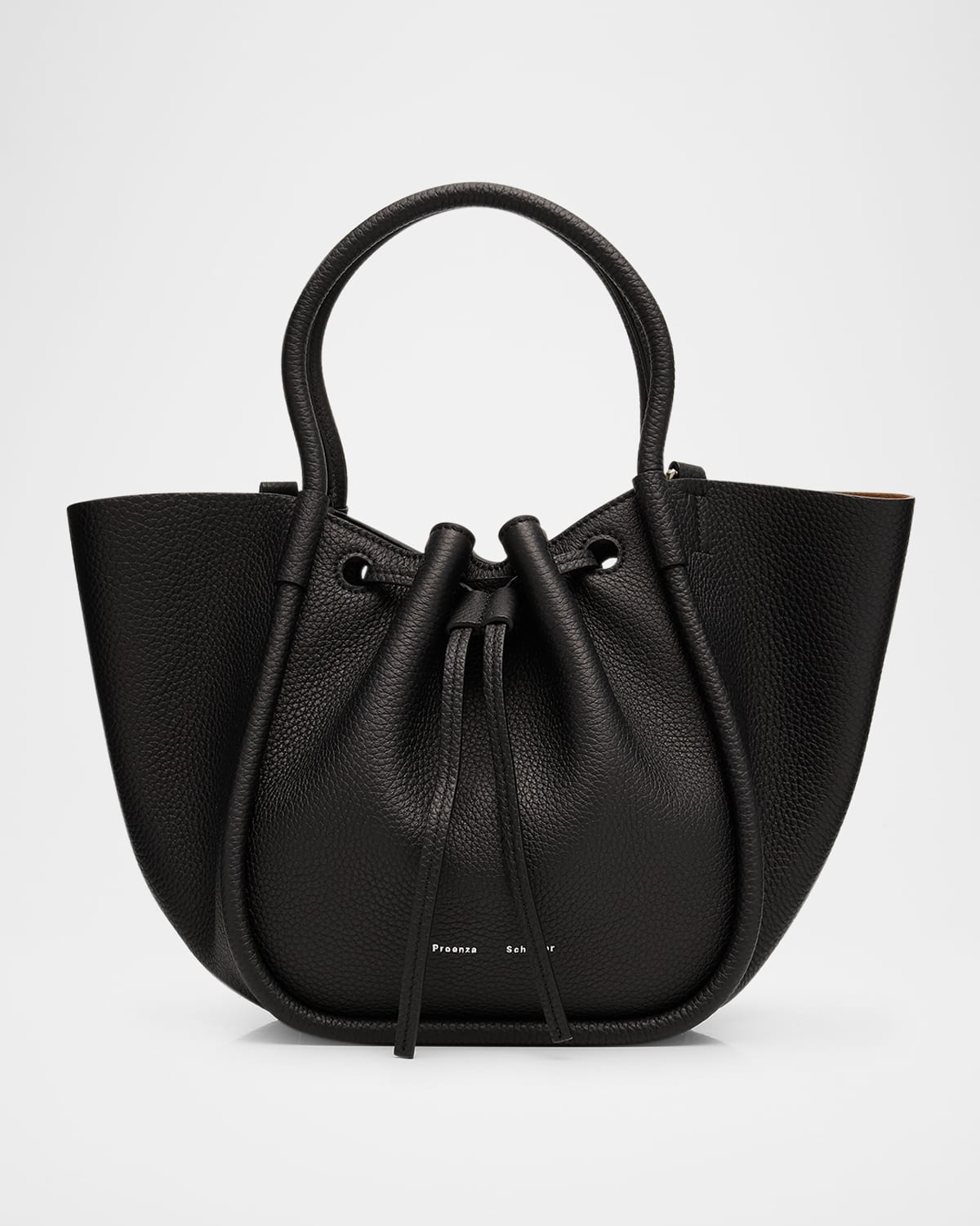 Proenza Schouler Small Ruched Leather Tote Bag In Black