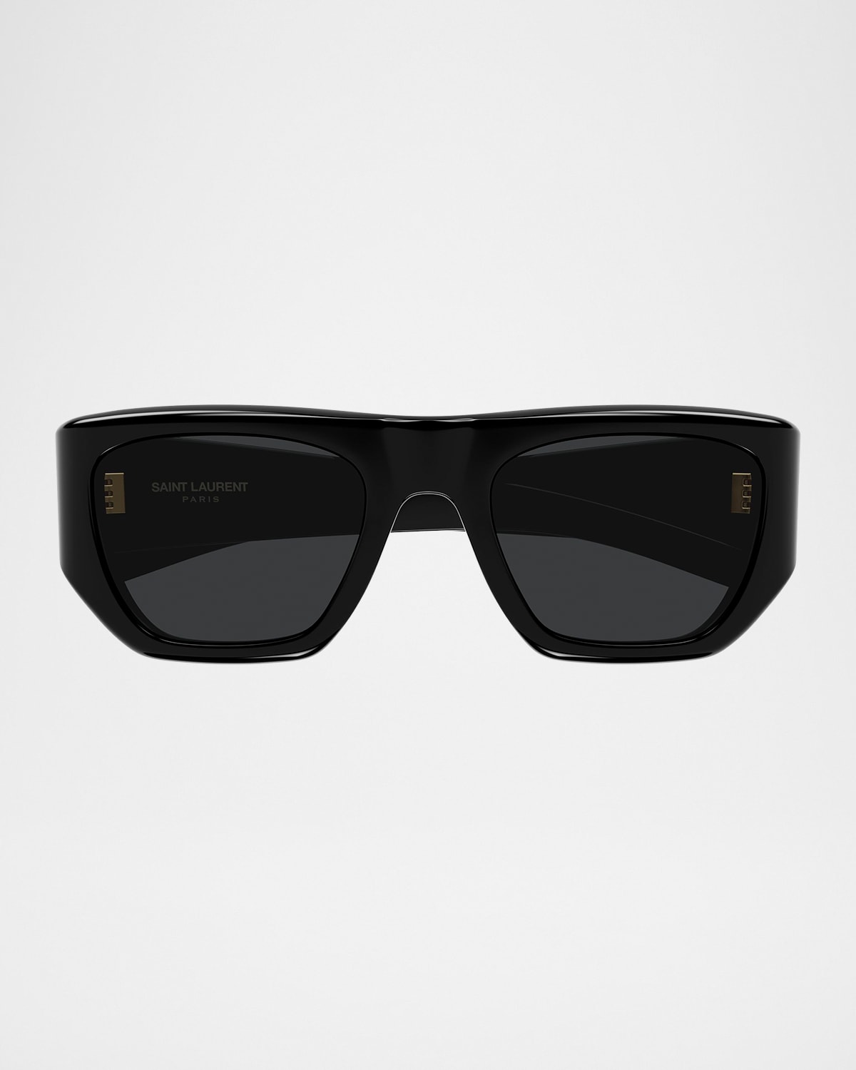 Saint Laurent Vintage Logo Acetate Square Sunglasses In Black
