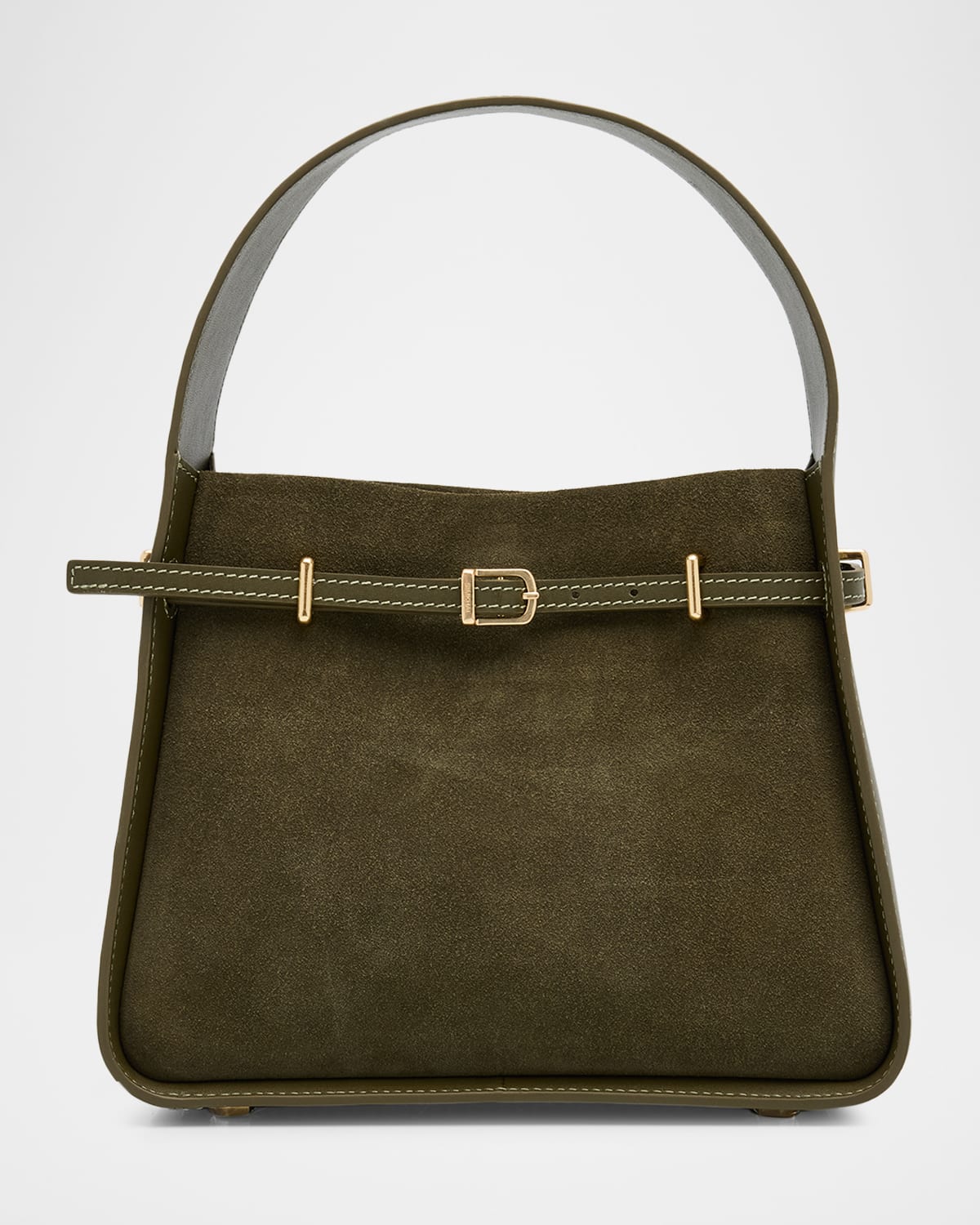 Simkhai Cleo Small Suede Top-handle Bag In Green