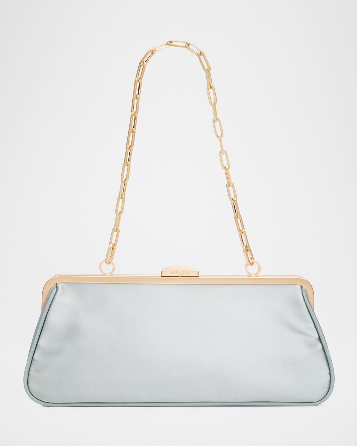 Cult Gaia Matilde Satin Clutch Bag In Green