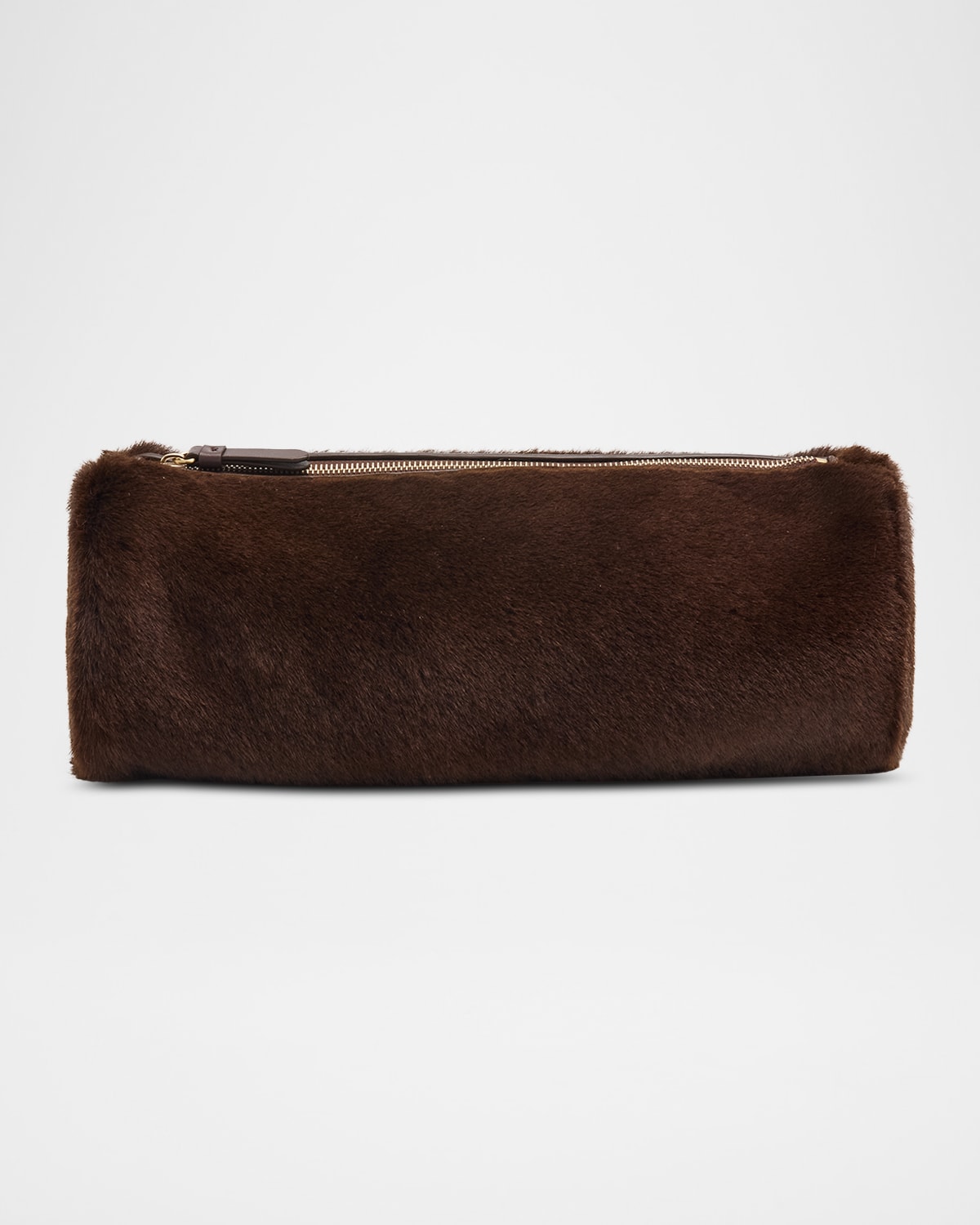 Proenza Schouler Silo Large Shearling Clutch Bag In Brown
