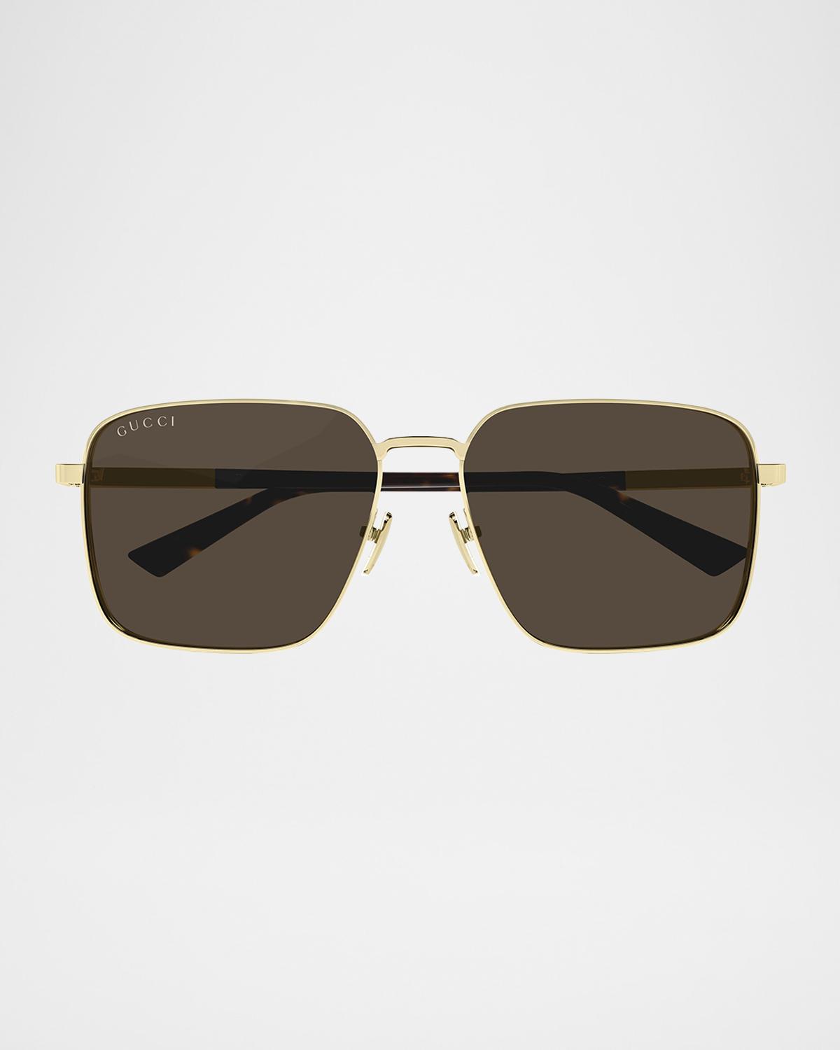 Subtle Web 60mm Square Metal Sunglasses