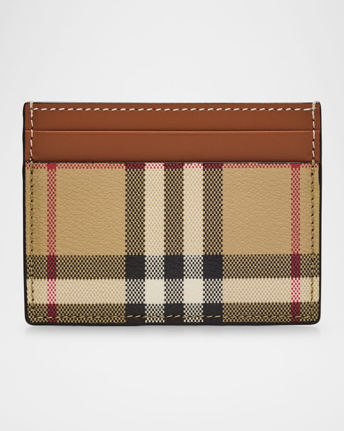 Burberry Check Pattern Compact Credit Card Case In Multi