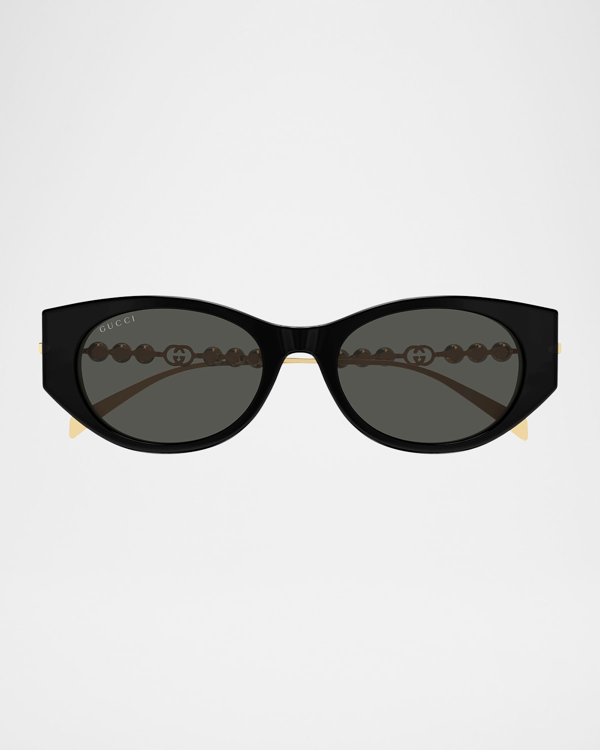 Gucci Pearls And Strass 54mm Acetate Cat-eye Sunglasses In Black
