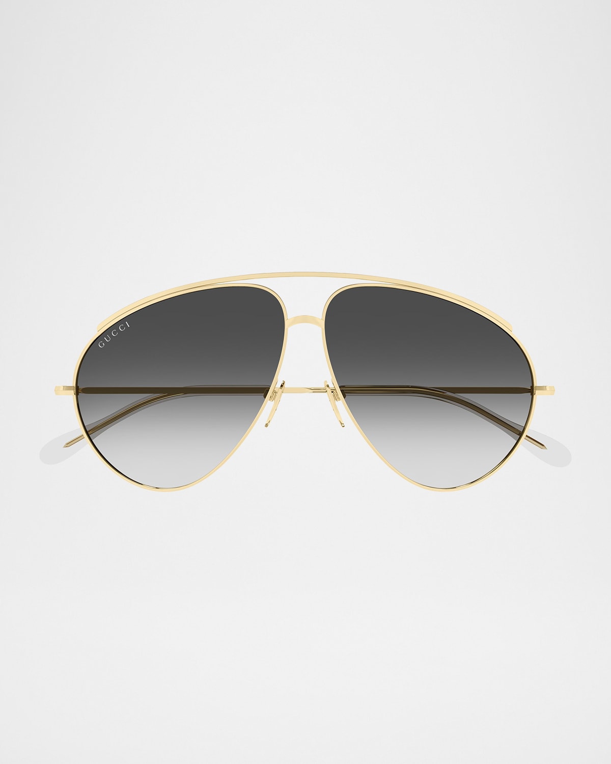 Gucci Fashion Show 60mm Metal Aviator Sunglasses In Gold