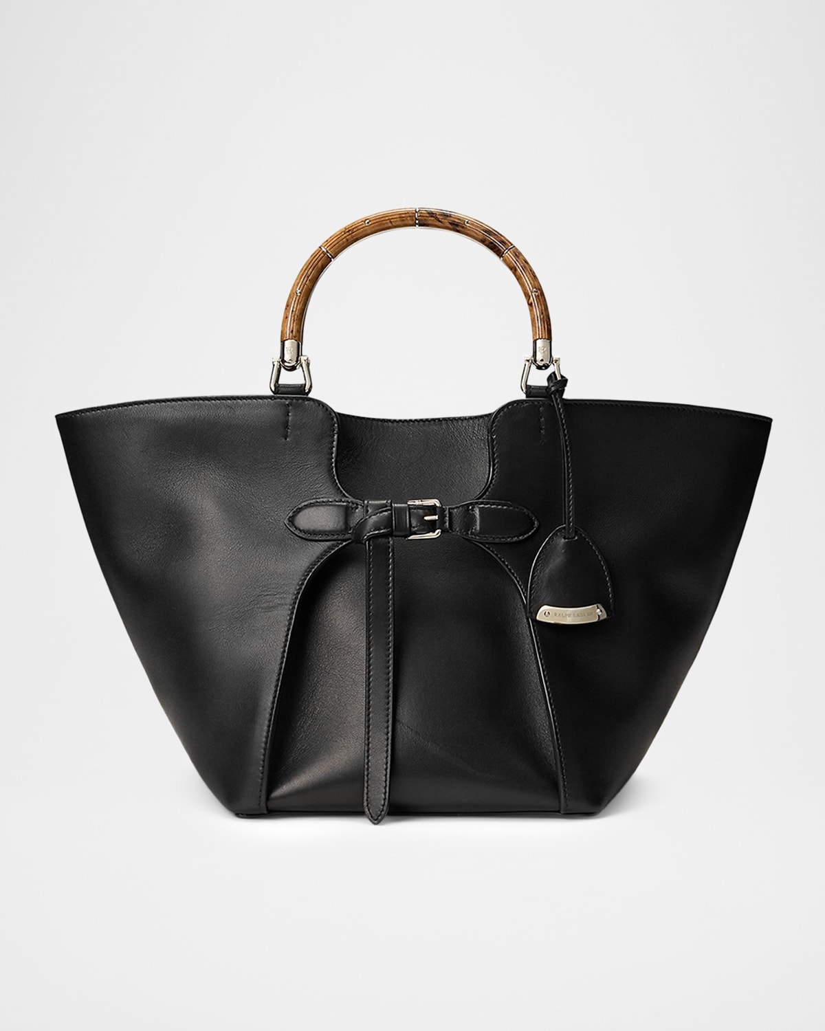 Polo Ralph Lauren The Ralph Calfskin Large Tote Bag In Black