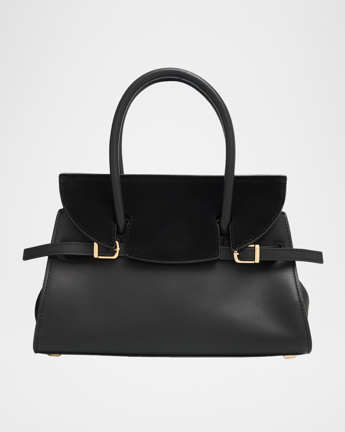 Simkhai River Small Suede Flap Top-handle Bag In Black