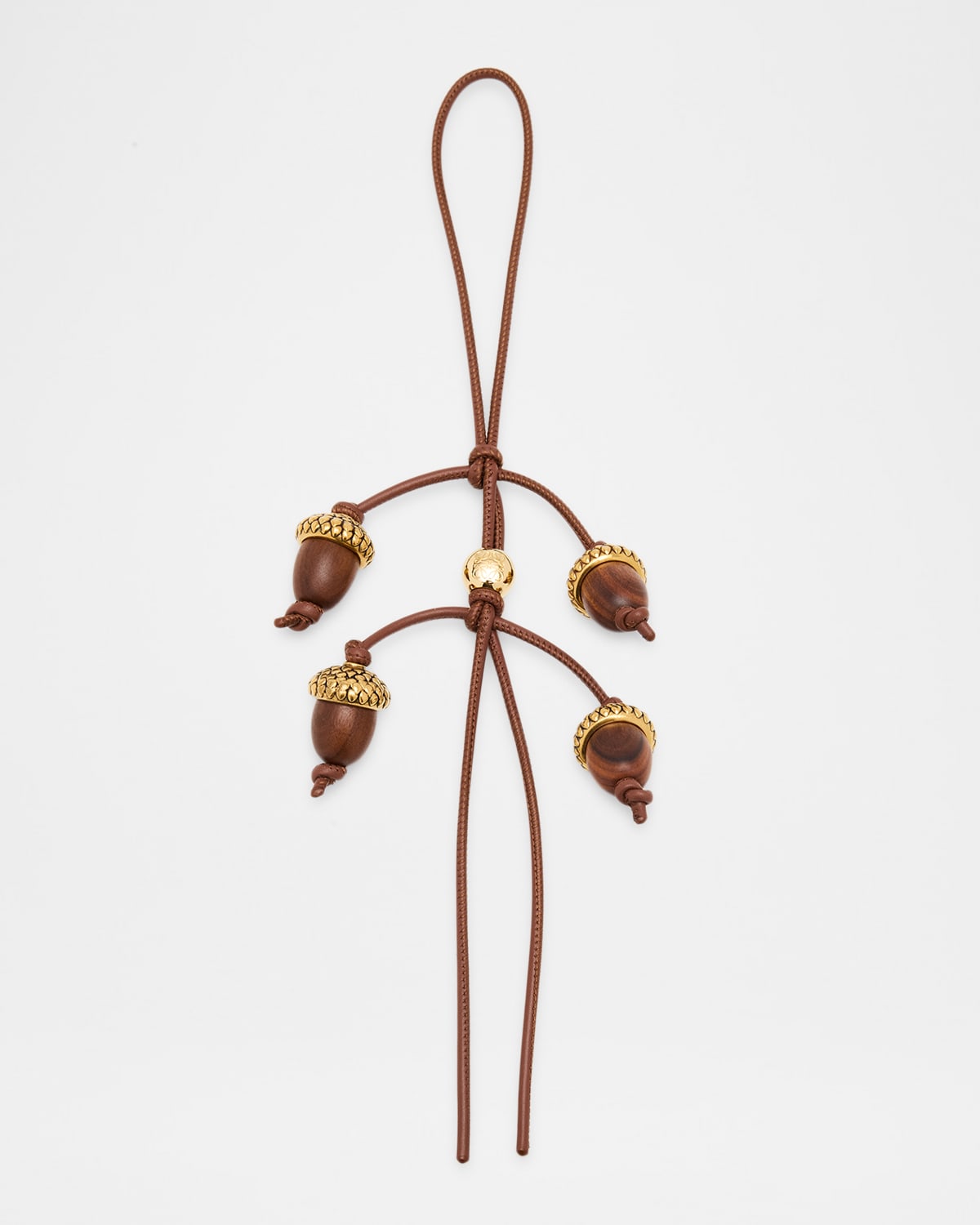 Loewe Wooden Acorn Bag Charm In Brown