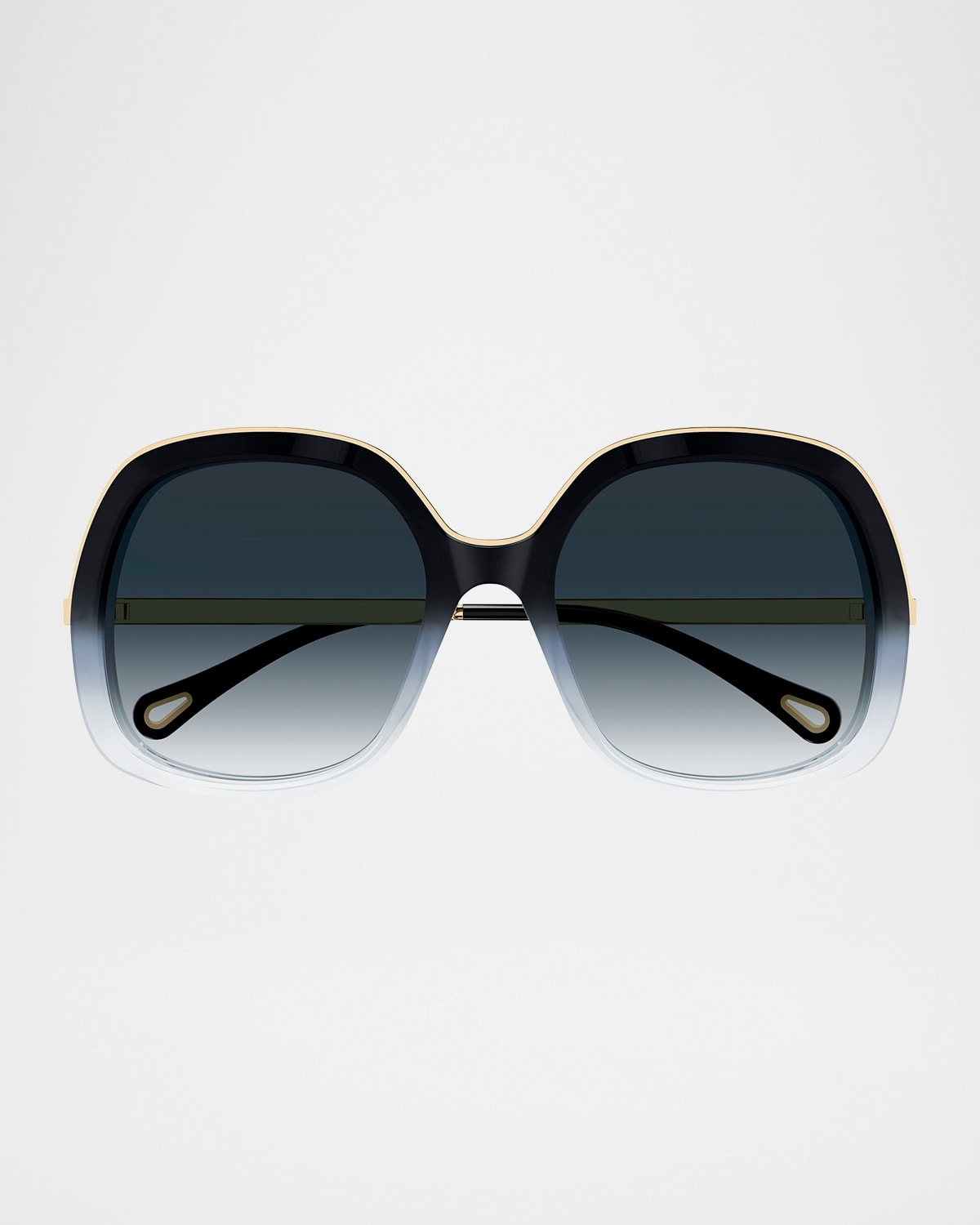 Chloé Leia Square Acetate & Metal Sunglasses In Gray