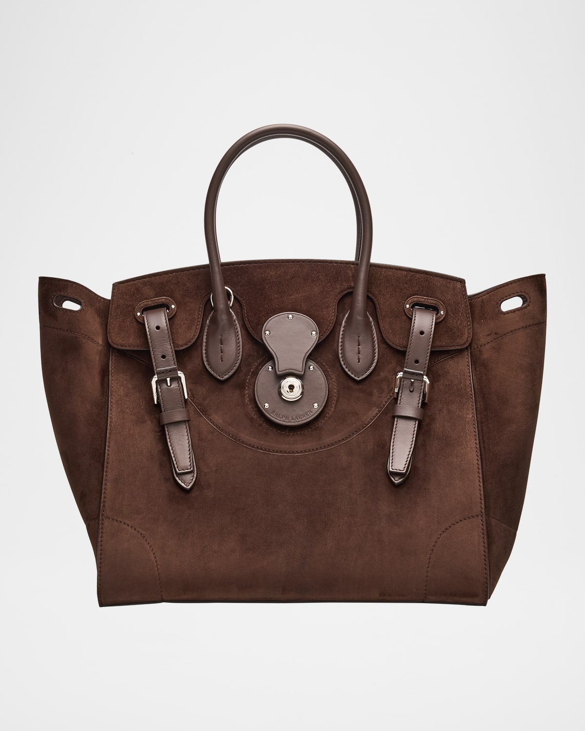 Polo Ralph Lauren Soft Ricky 33 Suede Top-handle Bag In Brown