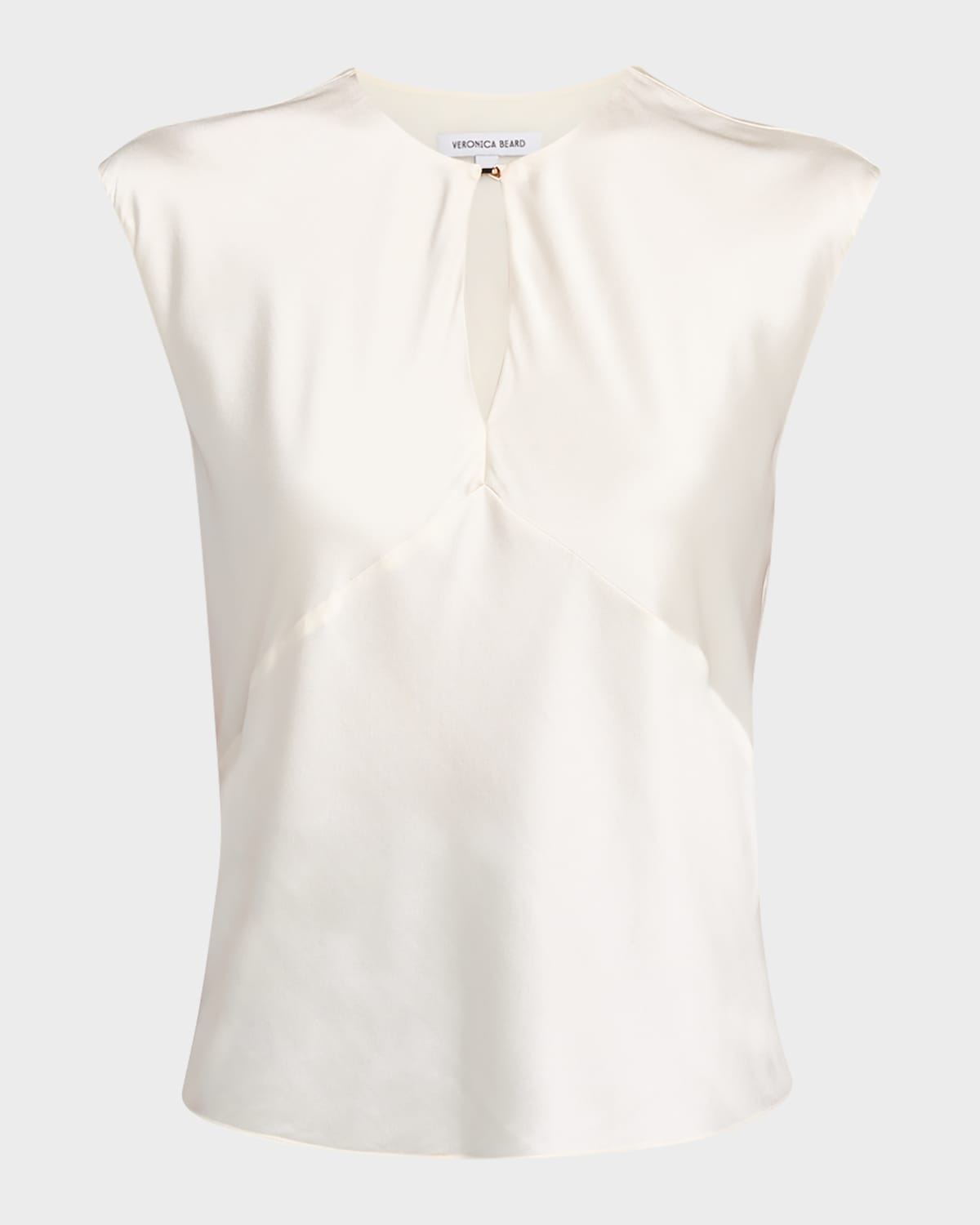 Veronica Beard Sparrow Silk-blend Keyhole Top In Gray